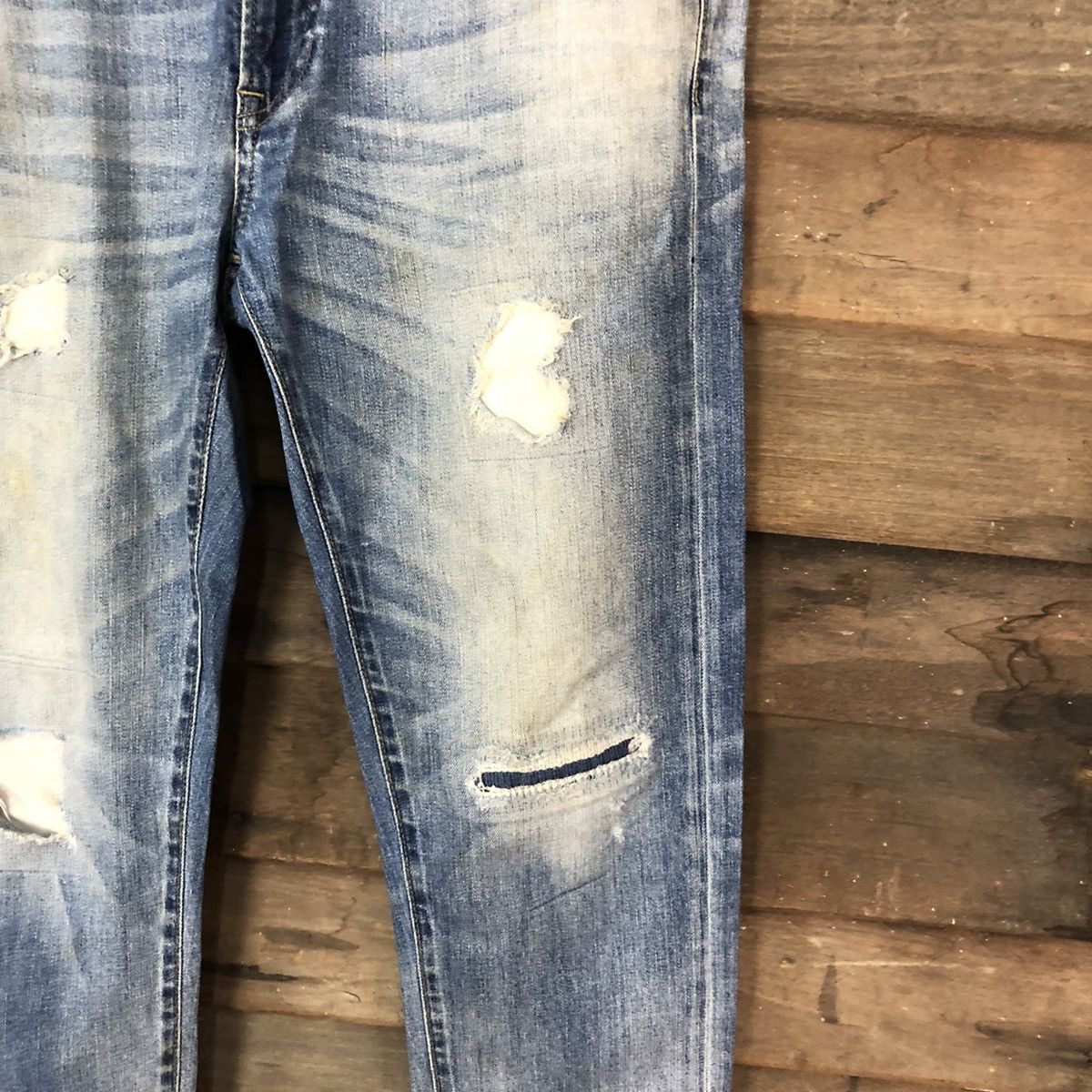 Uniqlo Uniqlo japan ripped distressed patchwork denim Pants #4607 Size US 32 / EU 48 - 7 Thumbnail