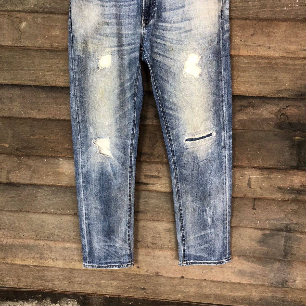 Uniqlo Uniqlo japan ripped distressed patchwork denim Pants #4607 Size US 32 / EU 48 - 3 Thumbnail