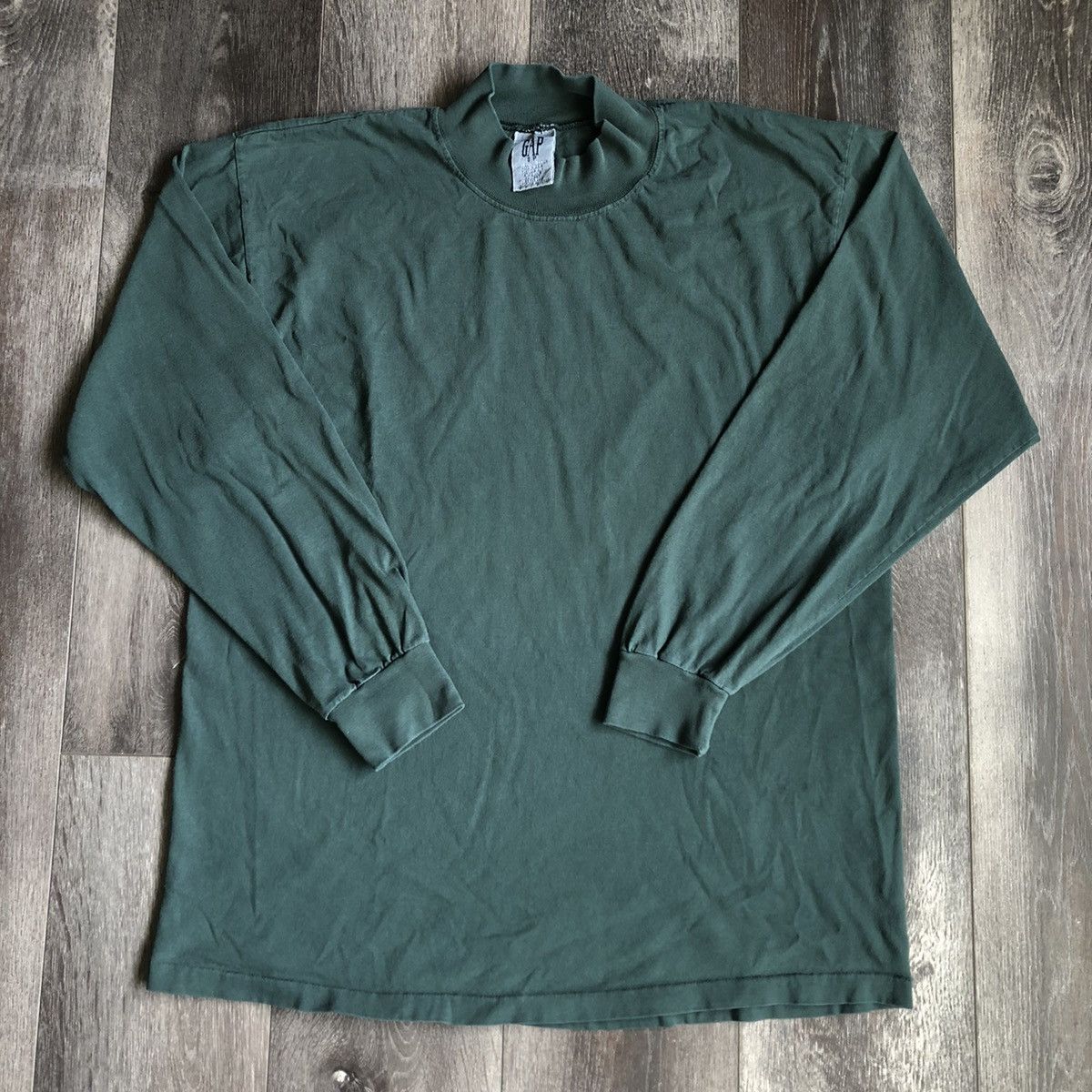Gap Vintage 1990s GAP Mock Neck Emerald Green Long Sleeve Shirt Size US S / EU 44-46 / 1 - 1 Thumbnail