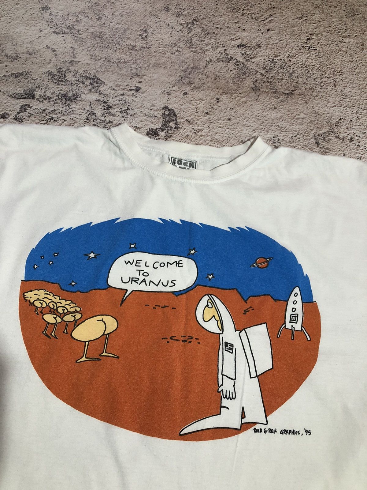 Vintage Crazy Vintage Tee “ Welcome to Uranus “ Size US XL / EU 56 / 4 - 1 Thumbnail