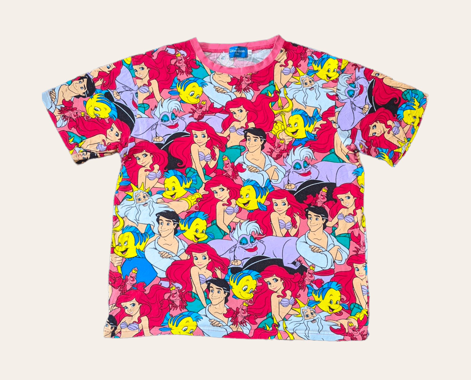 Disney × Vintage Vintage 90s Little Mermaid Tokyo Disney Fullprint T shirt Size US M / EU 48-50 / 2 - 1 Thumbnail
