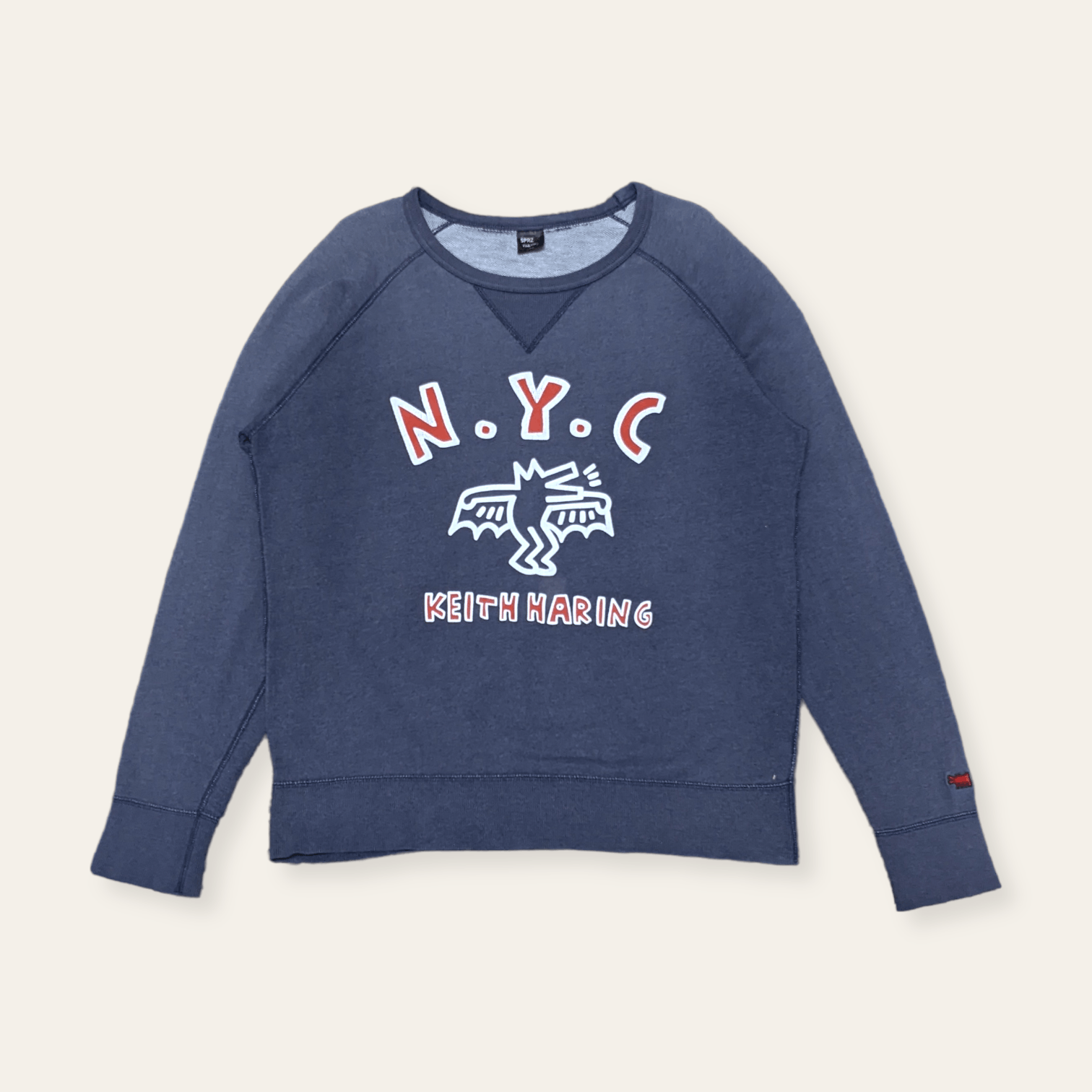 Keith Haring × Vintage Vintage Keith Haring NYC Flying Man Distressed Sweatshirt Size US L / EU 52-54 / 3 - 1 Thumbnail