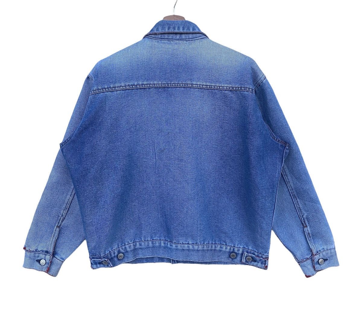 Japanese Brand Vtg Distressed Japanese Brand Acid Wash Denim Jacket Size US XXL / EU 58 / 5 - 7 Thumbnail