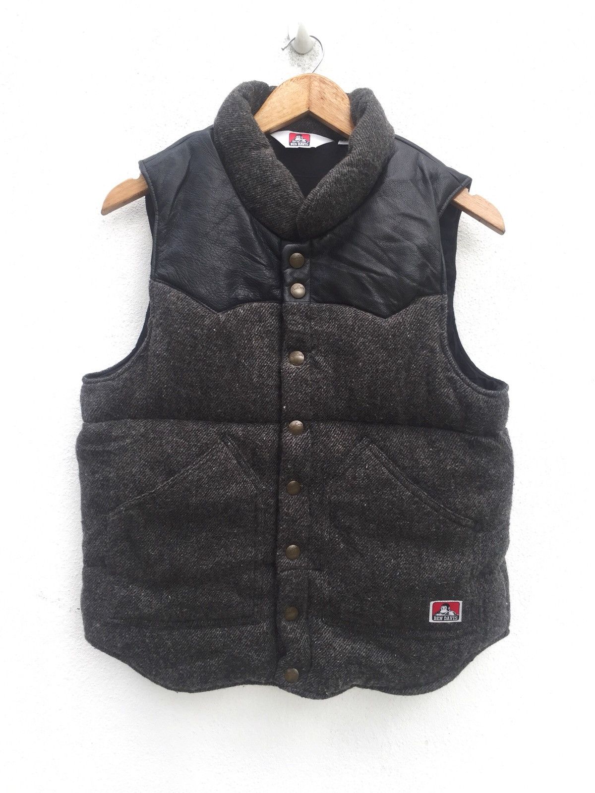 Ben Davis Stapleton Wool Leather Cowhide Attached Brown Beach Jacket Size US S / EU 44-46 / 1 - 1 Thumbnail
