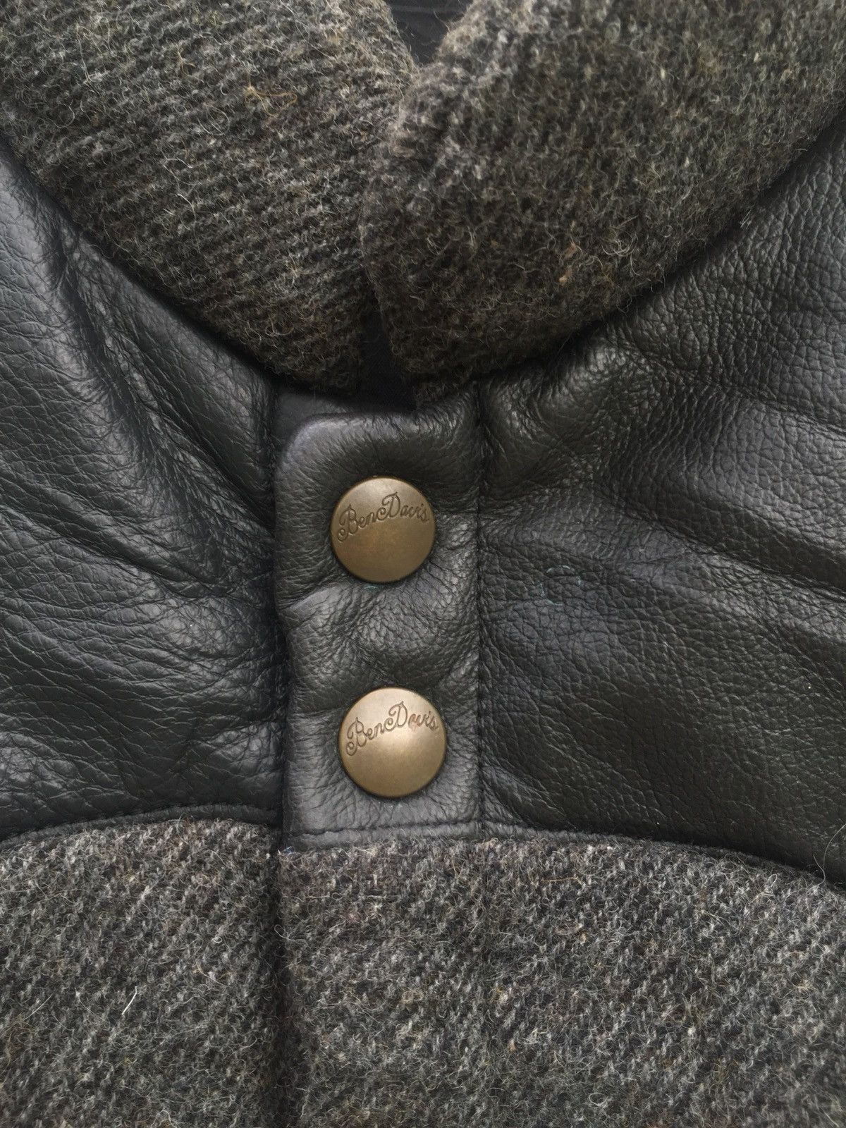 Ben Davis Stapleton Wool Leather Cowhide Attached Brown Beach Jacket Size US S / EU 44-46 / 1 - 5 Thumbnail