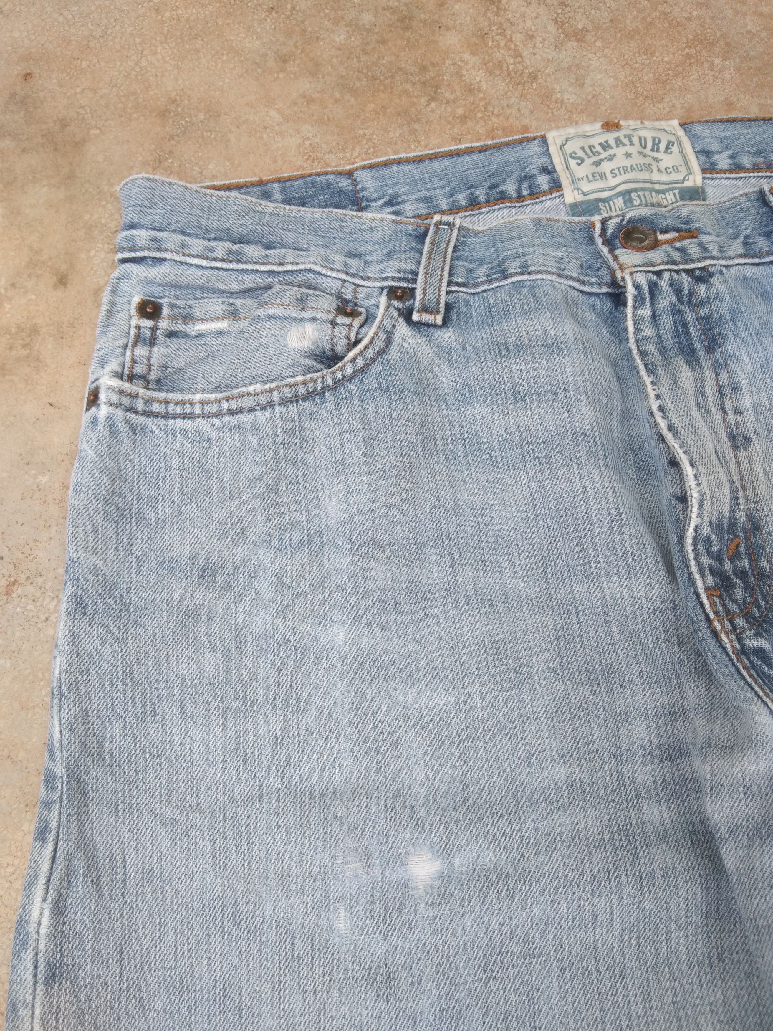 Levi's Vintage Levi's Signature Straight Leg Distressed Jeans 36x29 Size US 36 / EU 52 - 7 Thumbnail
