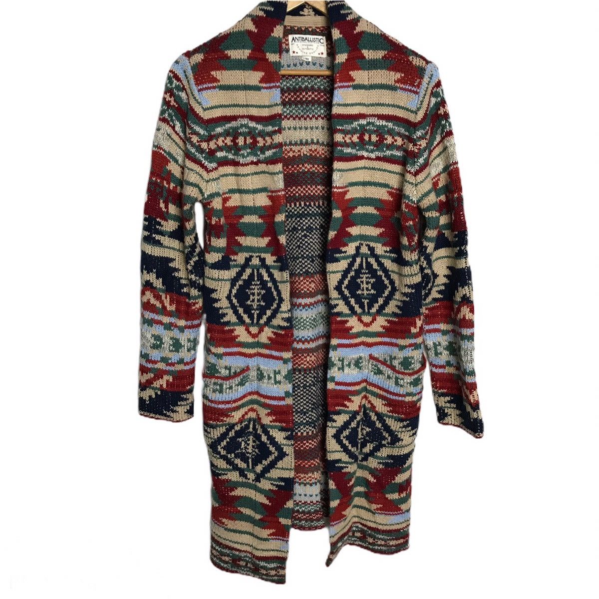 Japanese Brand Antiballistic multicolour knit long cardigan jacket Size US M / EU 48-50 / 2 - 1 Thumbnail