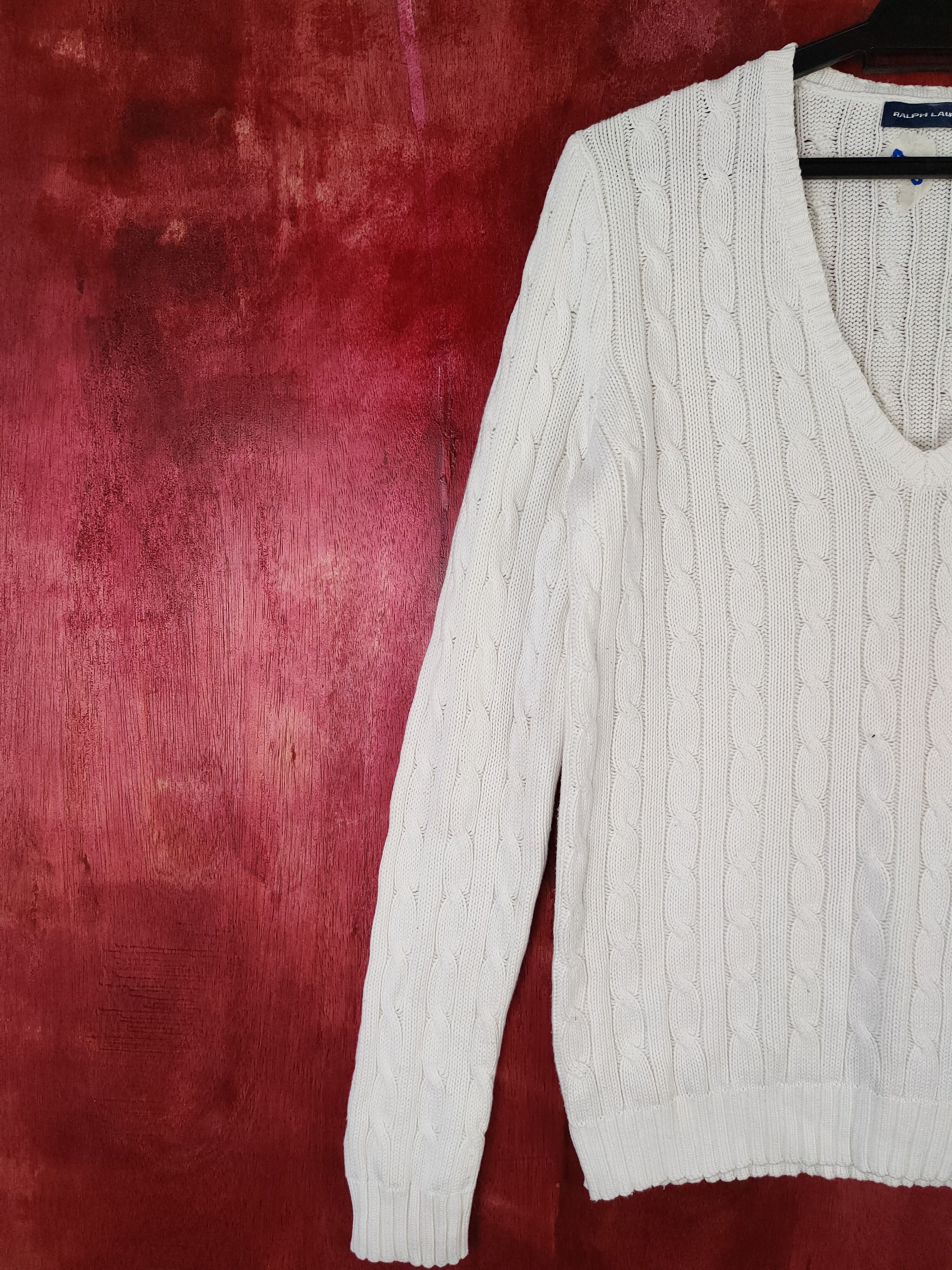 Ralph Lauren × Ralph Lauren Sport Ralph Lauren Sport White Knitwear Sweater #5910 Size M / US 6-8 / IT 42-44 - 2 Thumbnail