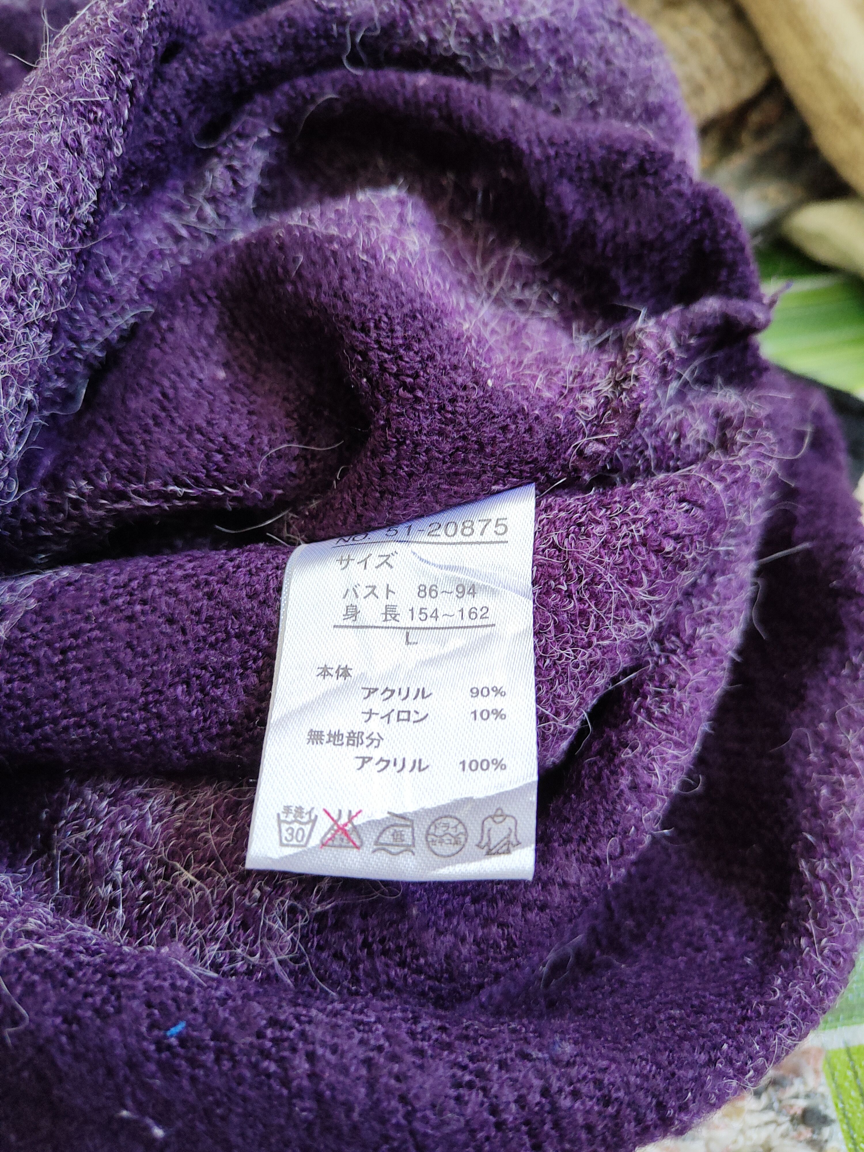 Homespun Knitwear × Japanese Brand Theoria Purple Fur Mohair Knitwear Long Sleeve T-shirt #5935 Size L / US 10 / IT 46 - 11 Thumbnail