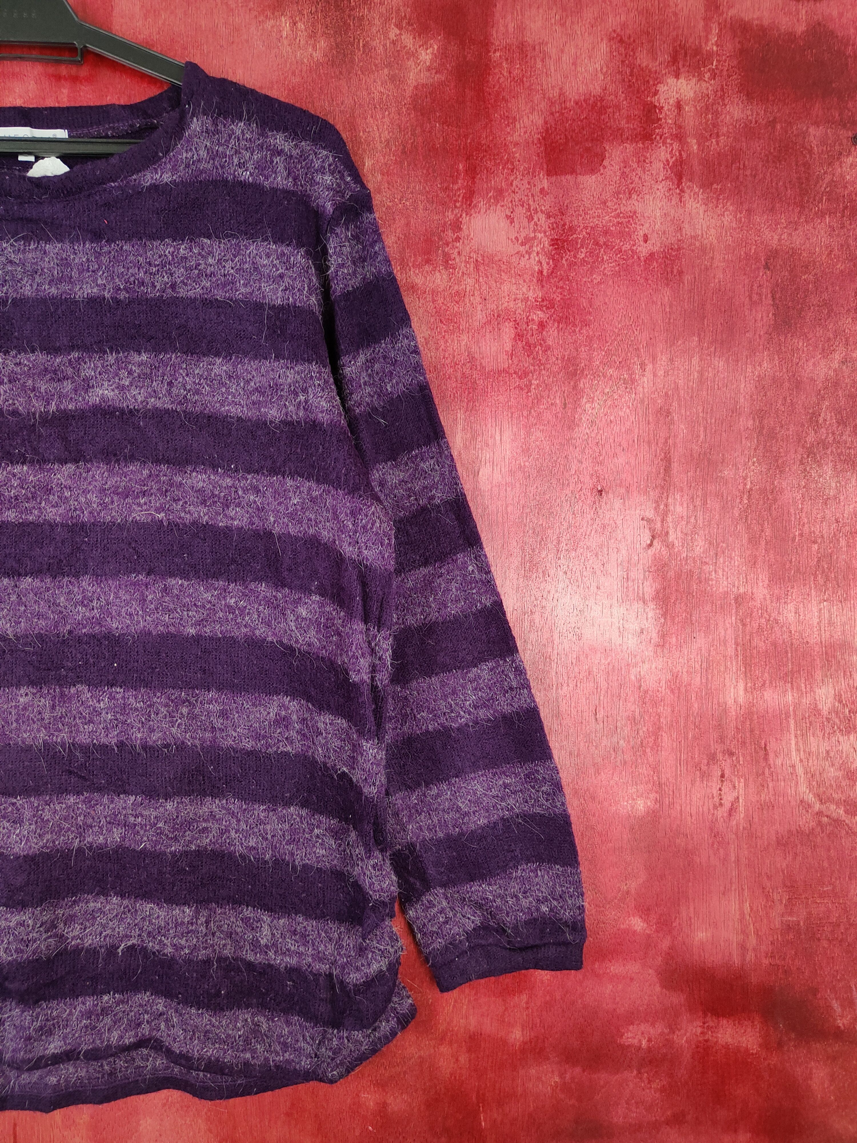 Homespun Knitwear × Japanese Brand Theoria Purple Fur Mohair Knitwear Long Sleeve T-shirt #5935 Size L / US 10 / IT 46 - 5 Thumbnail
