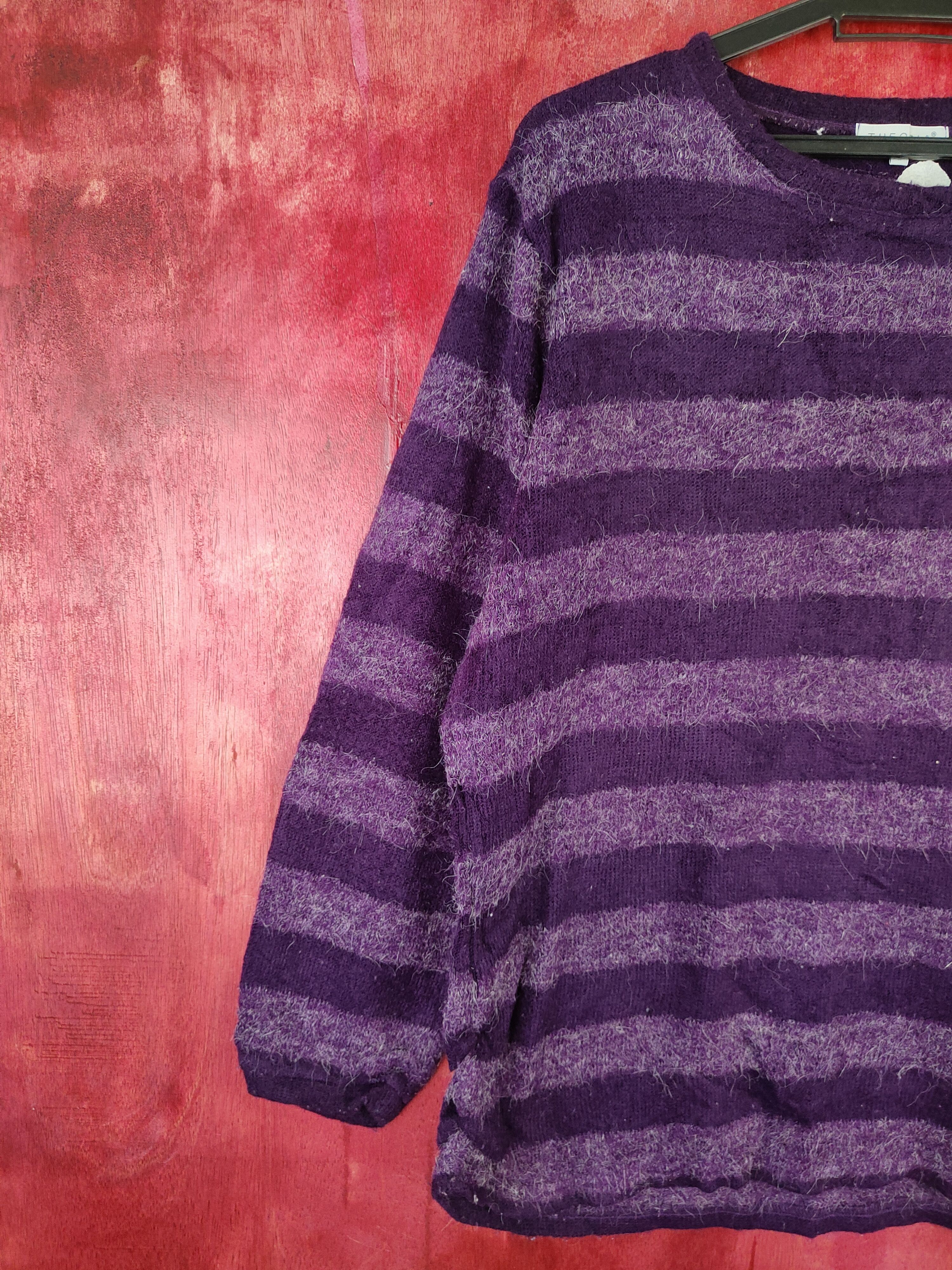 Homespun Knitwear × Japanese Brand Theoria Purple Fur Mohair Knitwear Long Sleeve T-shirt #5935 Size L / US 10 / IT 46 - 3 Thumbnail