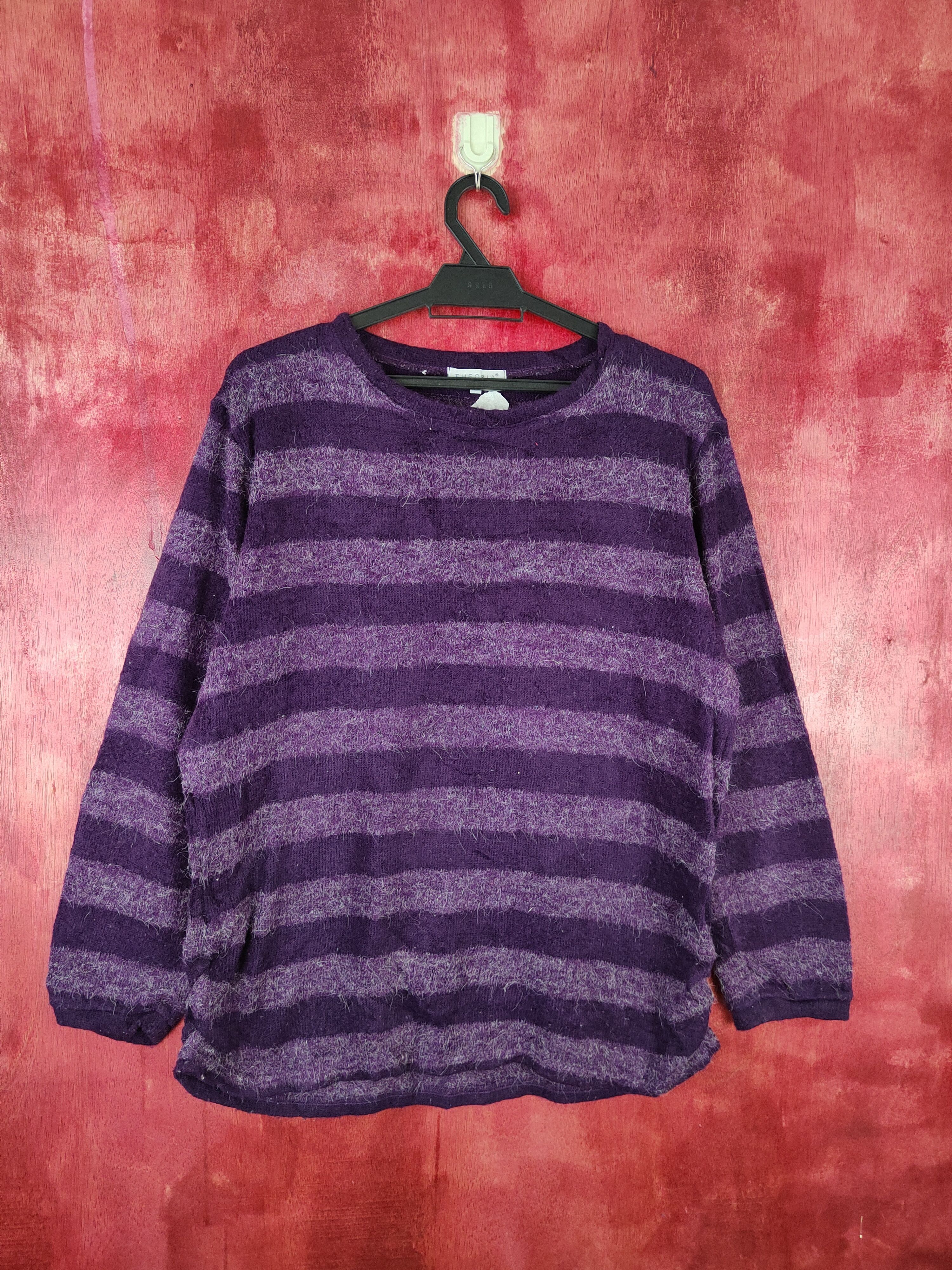 Homespun Knitwear × Japanese Brand Theoria Purple Fur Mohair Knitwear Long Sleeve T-shirt #5935 Size L / US 10 / IT 46 - 1 Thumbnail