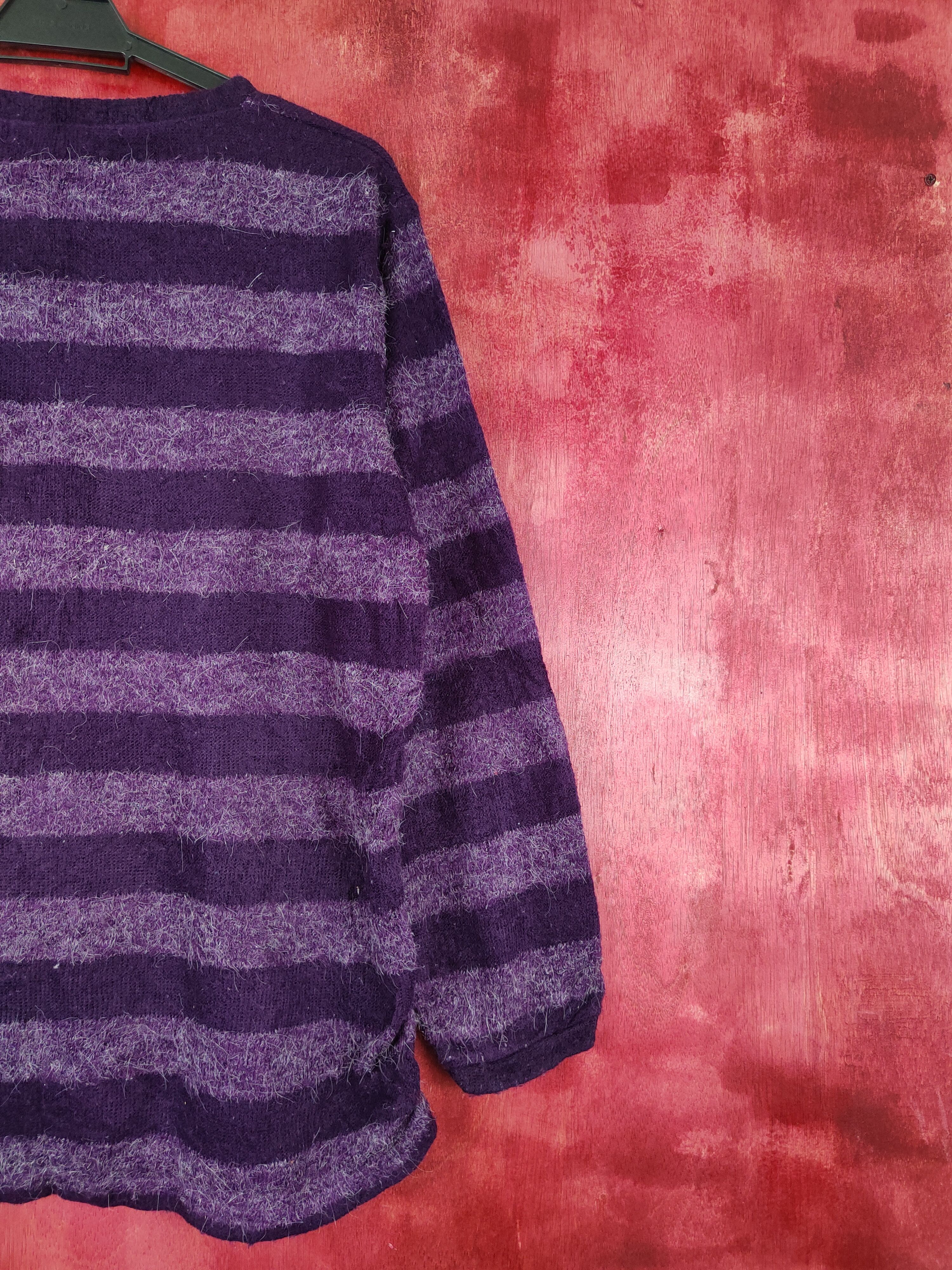 Homespun Knitwear × Japanese Brand Theoria Purple Fur Mohair Knitwear Long Sleeve T-shirt #5935 Size L / US 10 / IT 46 - 9 Thumbnail