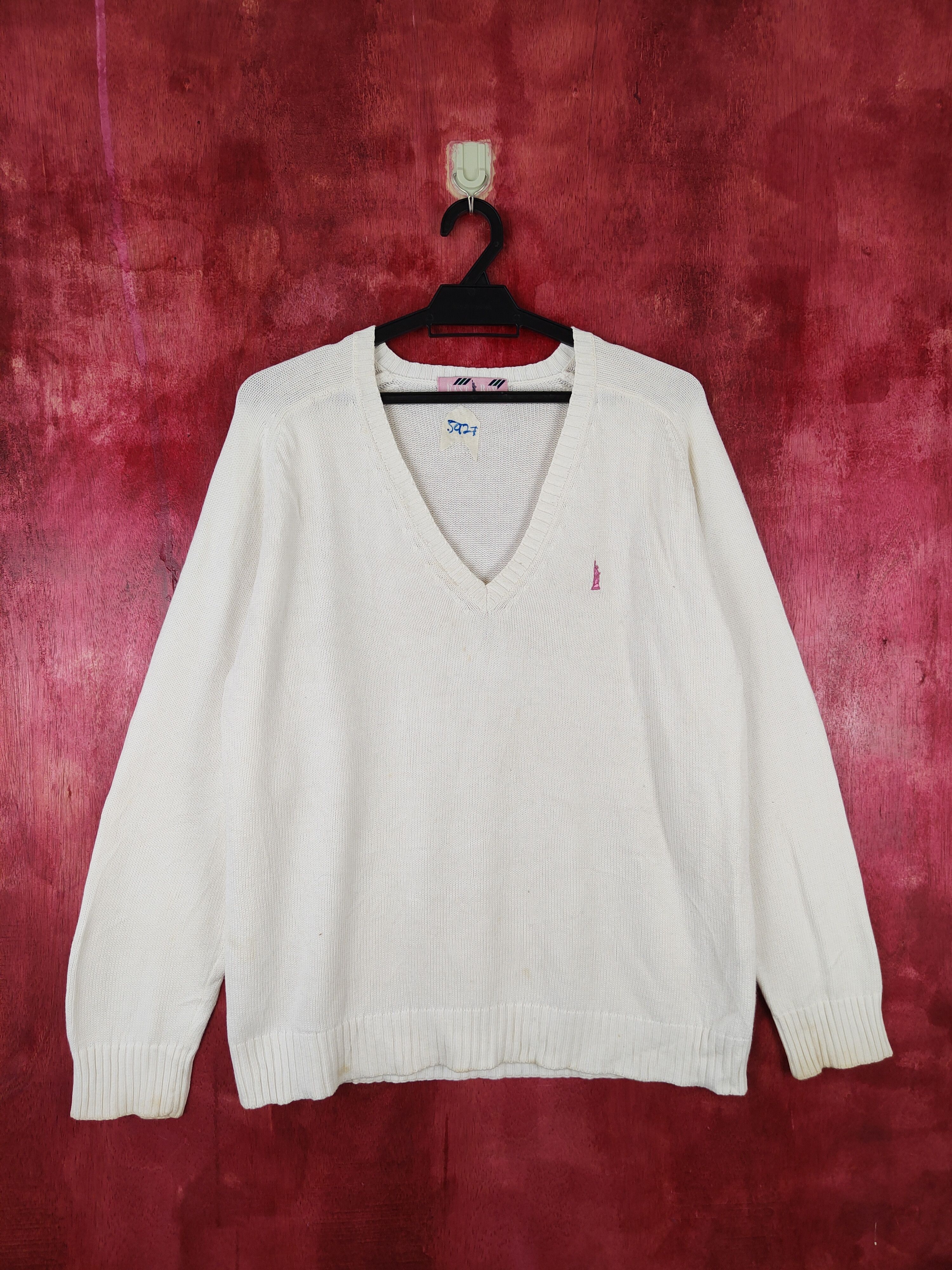 Japanese Brand East Boy White Knitwear Sweater #5927 Size US L / EU 52-54 / 3 - 1 Thumbnail