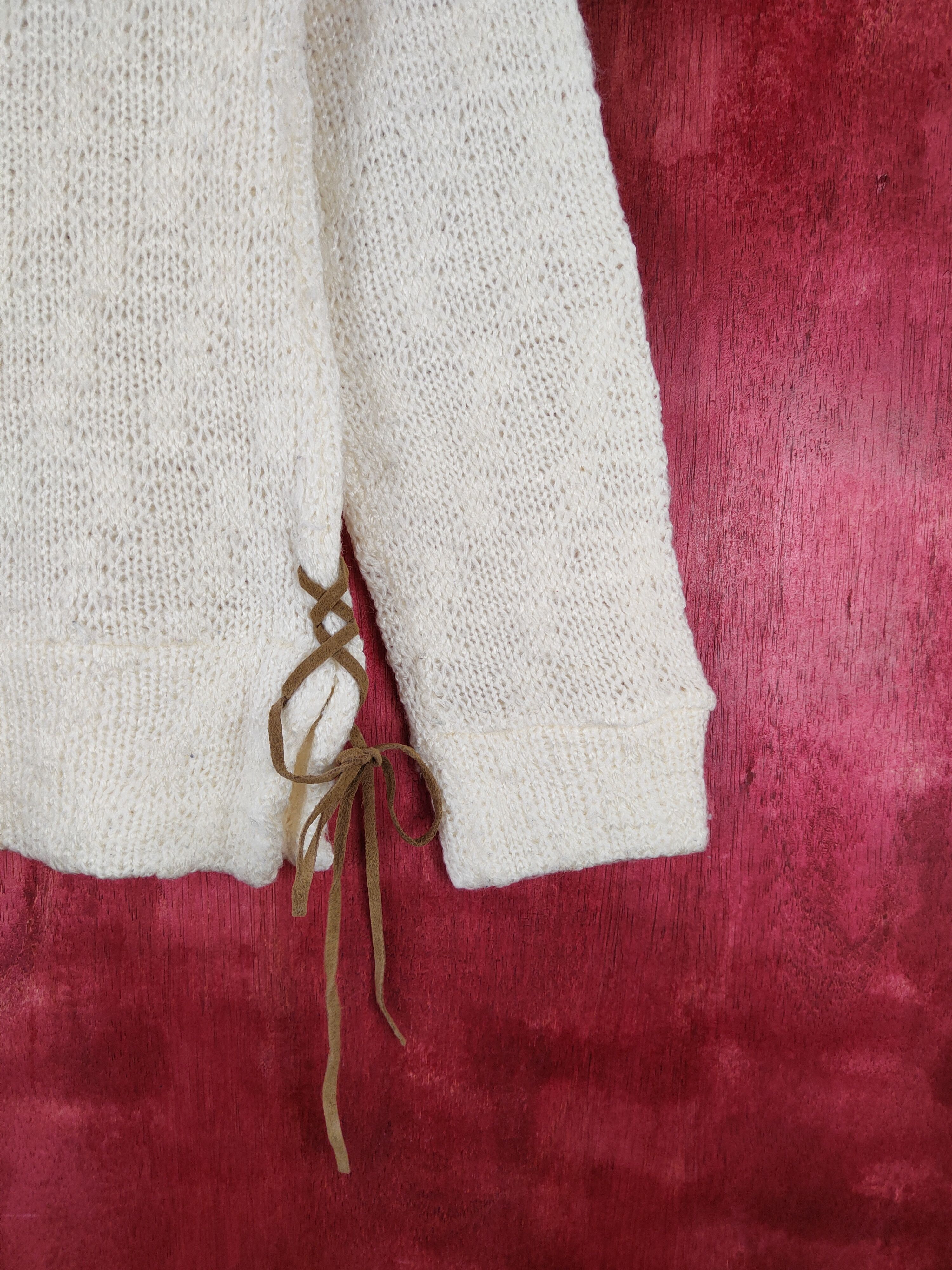 Homespun Knitwear × Japanese Brand Jungle Love Cream Knitwear Sweater #5933 Size XS / US 0-2 / IT 36-38 - 6 Thumbnail