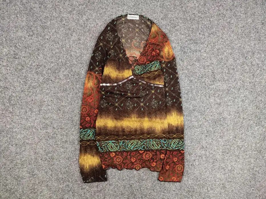 Japanese Brand Vintage Mesh Long Sleeve Motive Flowers Jean Paul Gaultier Size S / US 4 / IT 40 - 1 Thumbnail