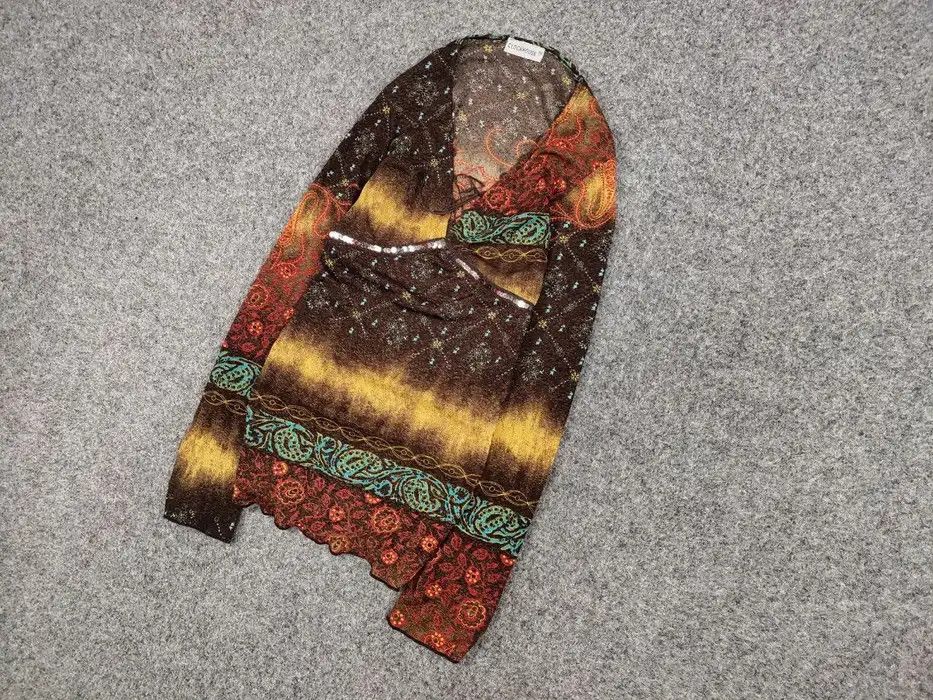 Japanese Brand Vintage Mesh Long Sleeve Motive Flowers Jean Paul Gaultier Size S / US 4 / IT 40 - 2 Thumbnail