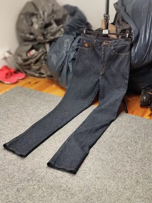 Japanese Brand Vintage 90's Japan Brutus Striped Denim Jeans Size US 31 - 10 Thumbnail