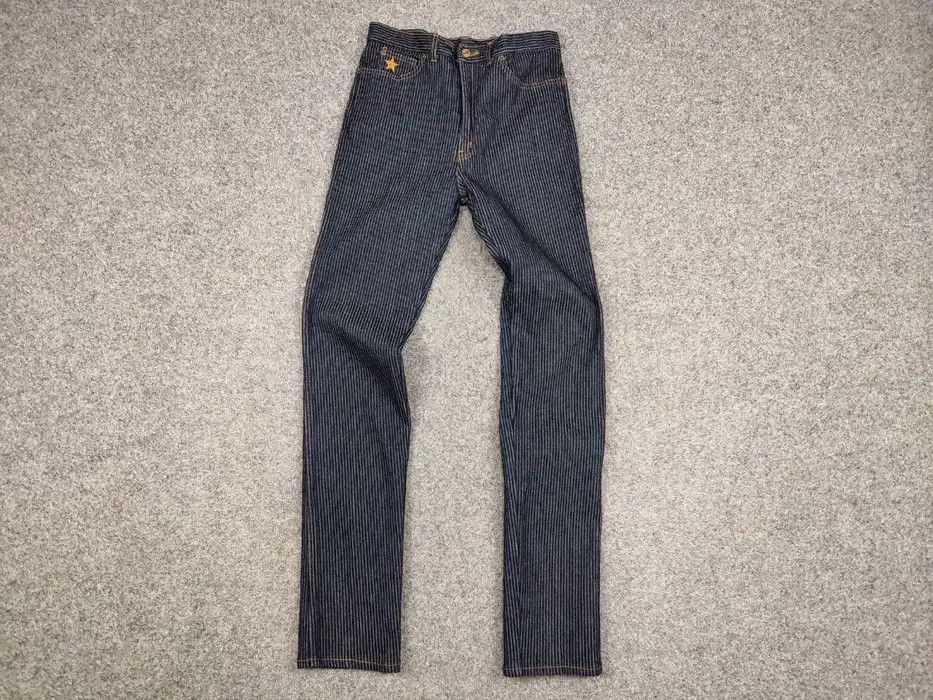 Japanese Brand Vintage 90's Japan Brutus Striped Denim Jeans Size US 31 - 5 Thumbnail