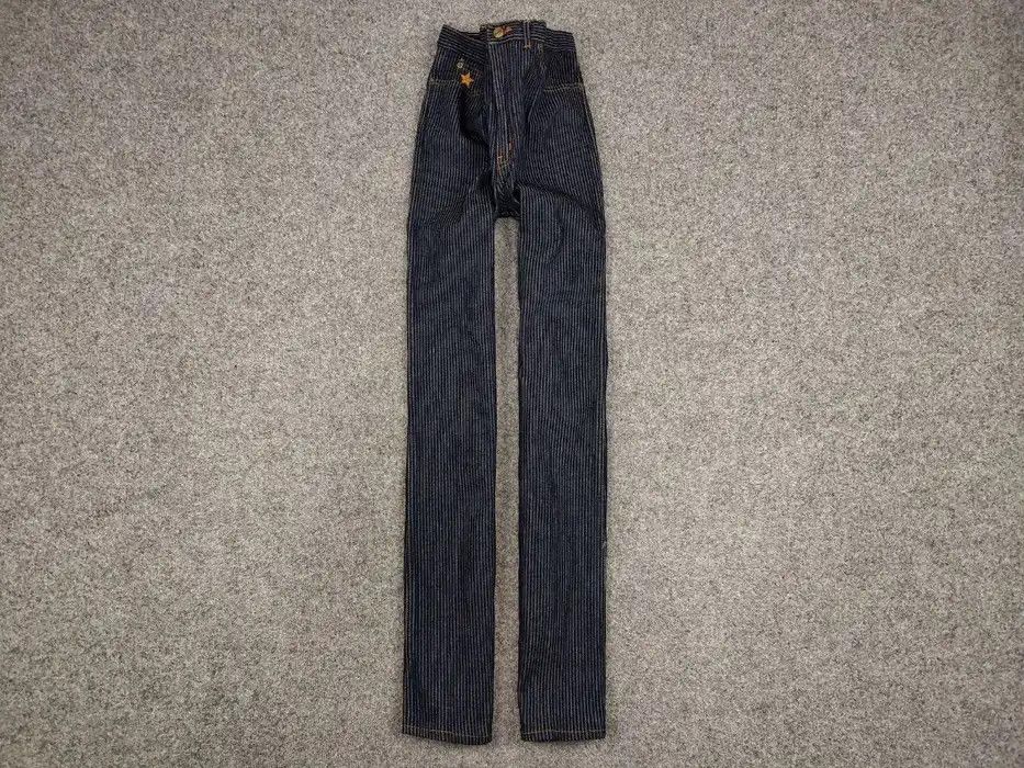 Japanese Brand Vintage 90's Japan Brutus Striped Denim Jeans Size US 31 - 1 Thumbnail