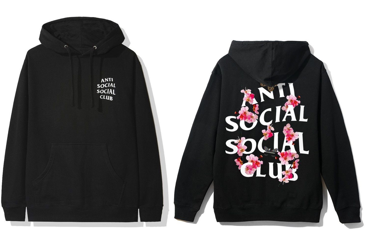 image of Anti Social Social Club Ds White Assc Kkoch Black Hoodie Supreme Bape Kith Kaws, Men's (Size XS)