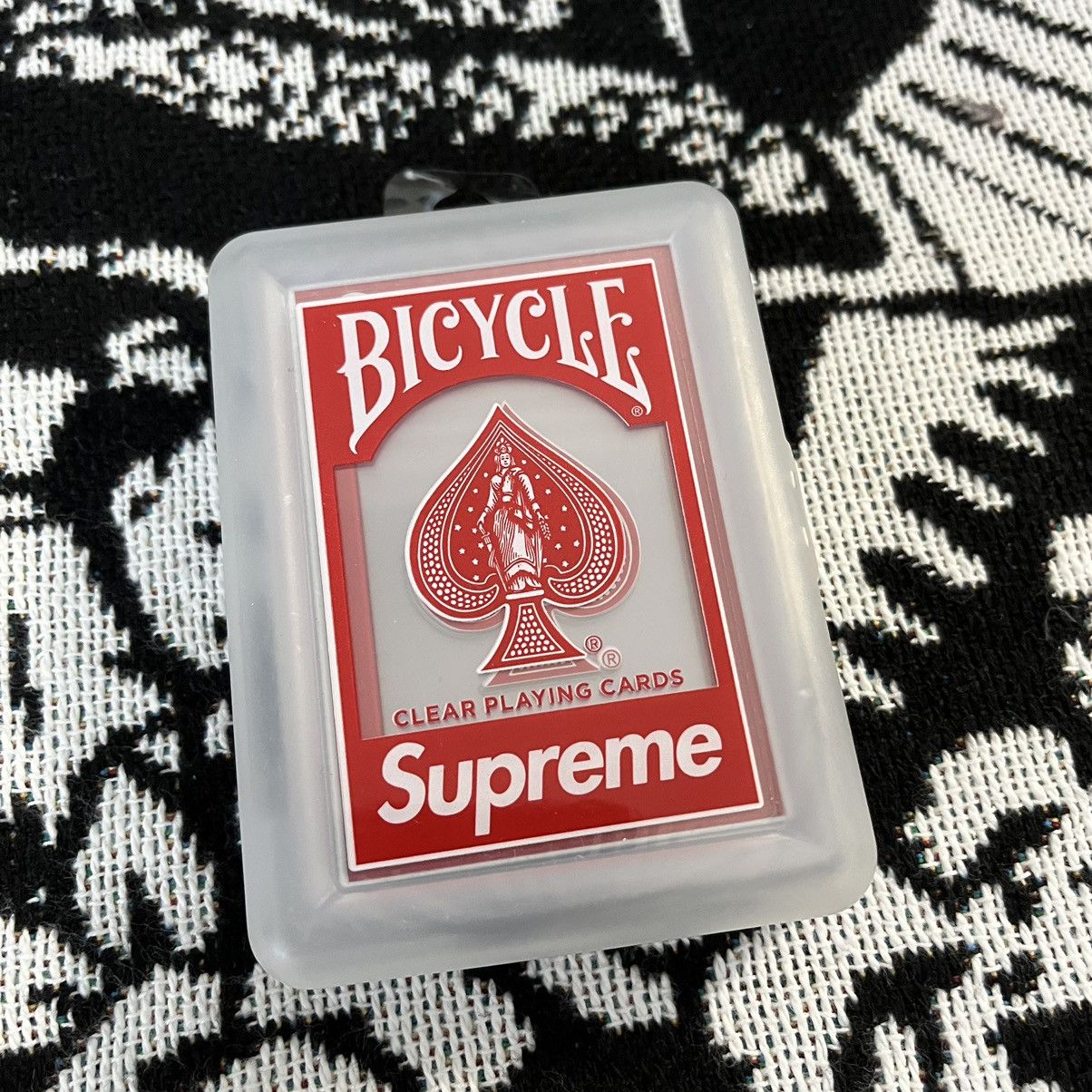 FW20 Supreme Bicycle Clear Playing Cards Red Box Logo