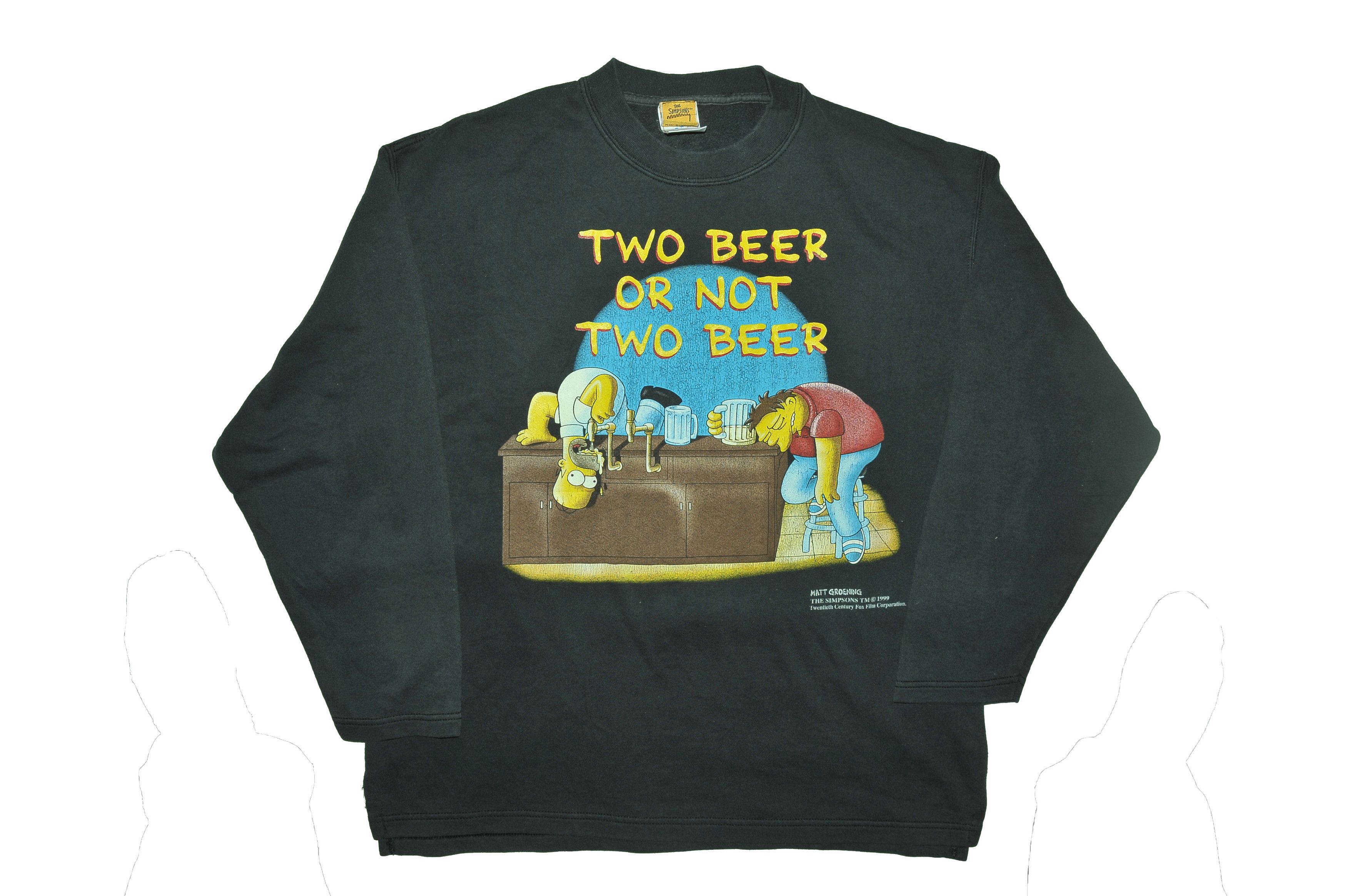 The Simpsons Vintage 90s 1999 The Simpsons Two Beers Sweashirt Size US XL / EU 56 / 4 - 1 Thumbnail