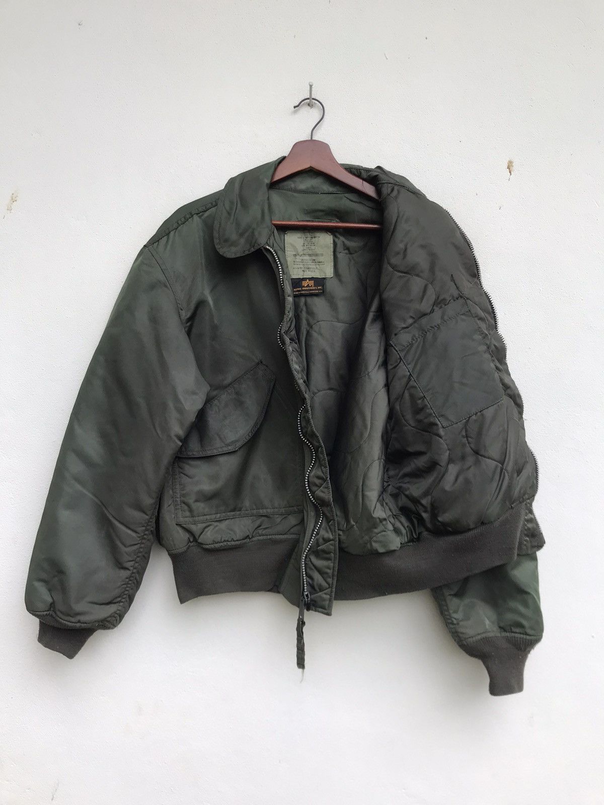 Alpha Industries × Vintage Made in 🇺🇸 Alpha Industries Bomber Flight Jacket Size US L / EU 52-54 / 3 - 3 Thumbnail