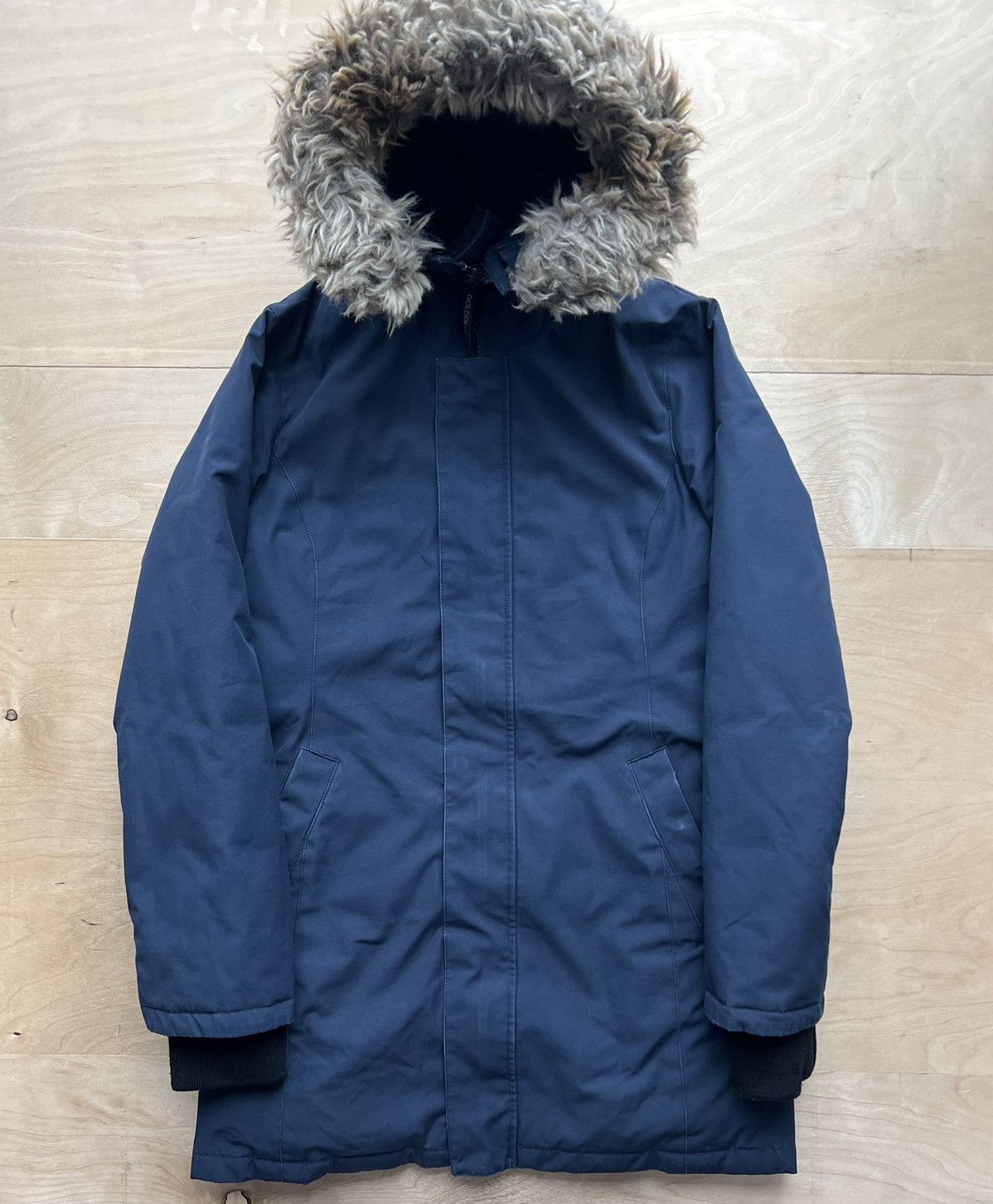 Aritzia Golden TNA Haven Parka Women's M Blue Goose Down