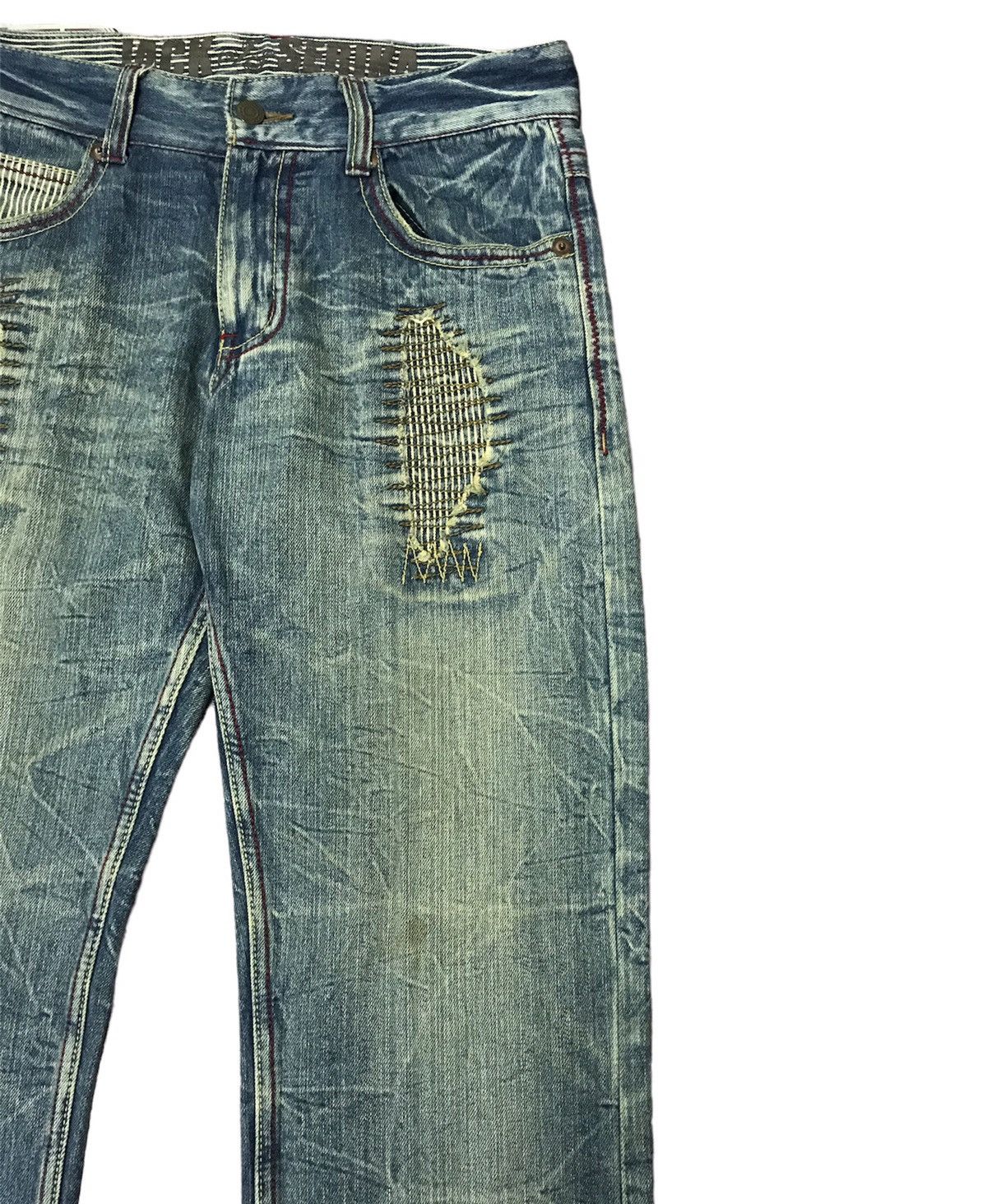 Japanese Brand Jack Serika Japan Denim Light Wash Mud Clawn Distressed Size US 31 - 10 Thumbnail