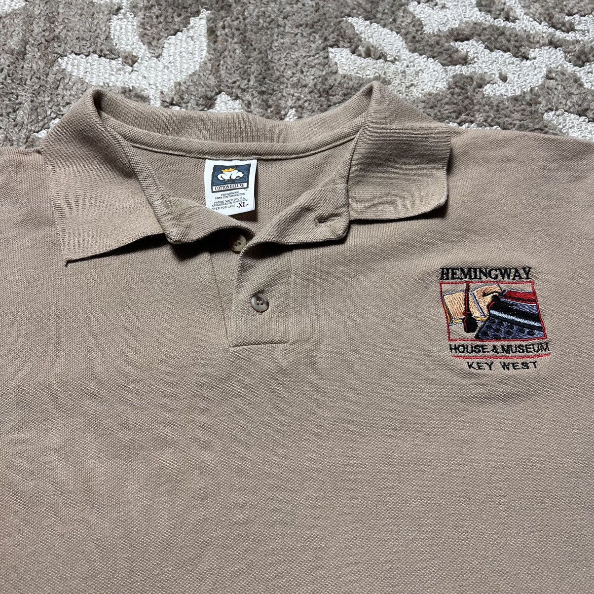 Vintage Ernest Hemingway House & Museum Polo Key West Tan Size XL 