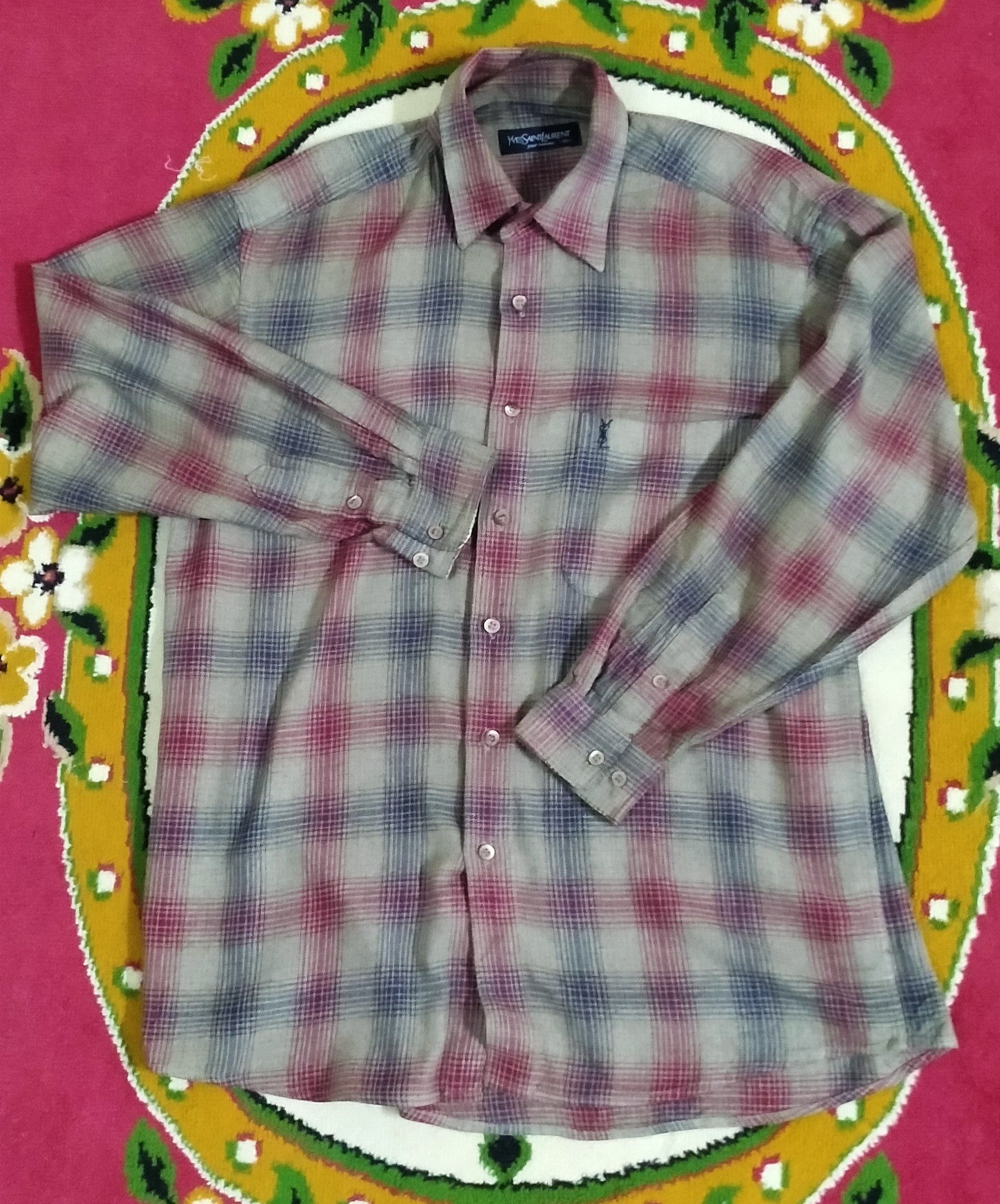 Vintage × Yves Saint Laurent YSL button down polos inspires style by Kurt Cobain Size US M / EU 48-50 / 2 - 1 Thumbnail