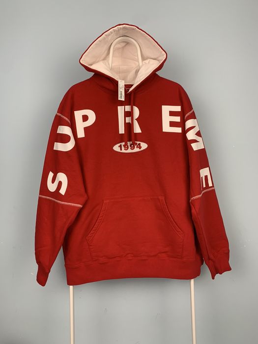 Supreme spread logo hooded sweatshirt red new arrivals