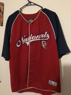 True Fan Washington Nationals Red Embroidered Jersey Shirt Size M