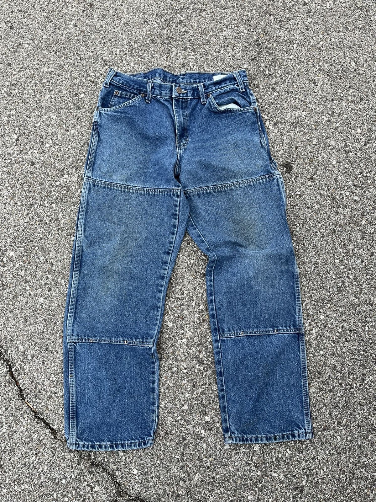 Dickies tapered denim pants for men, equivalent to W32 cotton blue type Vintage Second Hand