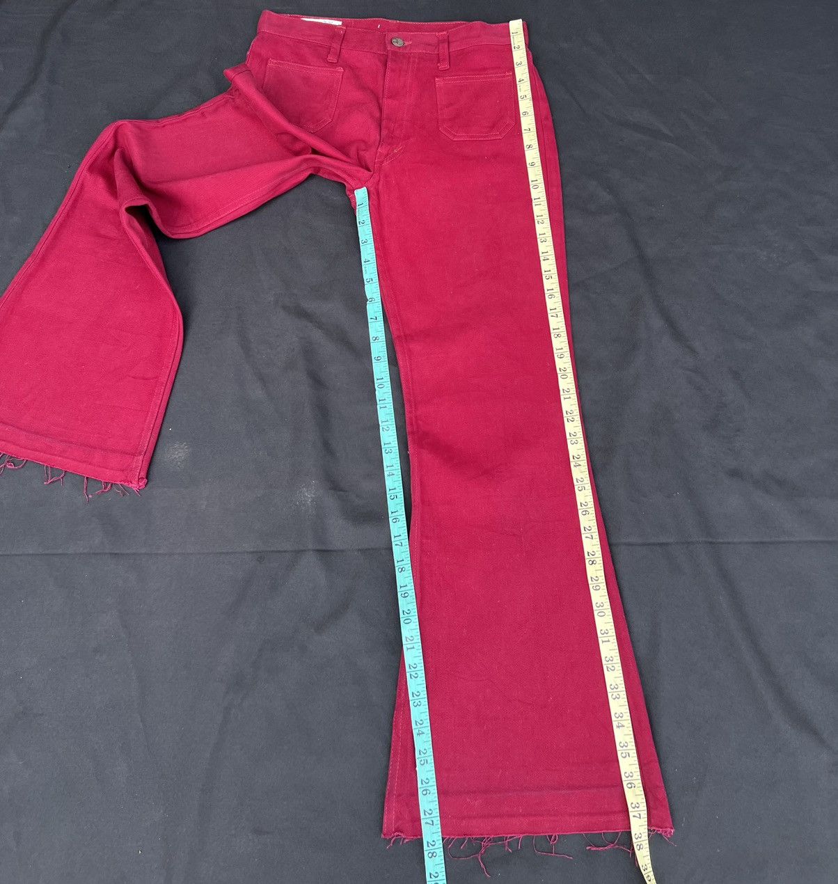 Big John × Vintage VTG 80s Big John Japan Release Hem Cropped Super Flare Jeans Size US 29 - 5 Thumbnail
