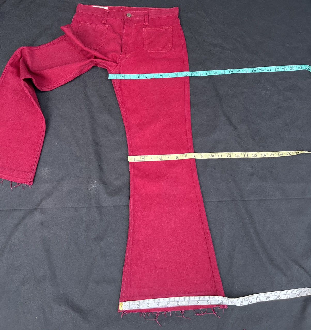 Big John × Vintage VTG 80s Big John Japan Release Hem Cropped Super Flare Jeans Size US 29 - 4 Thumbnail