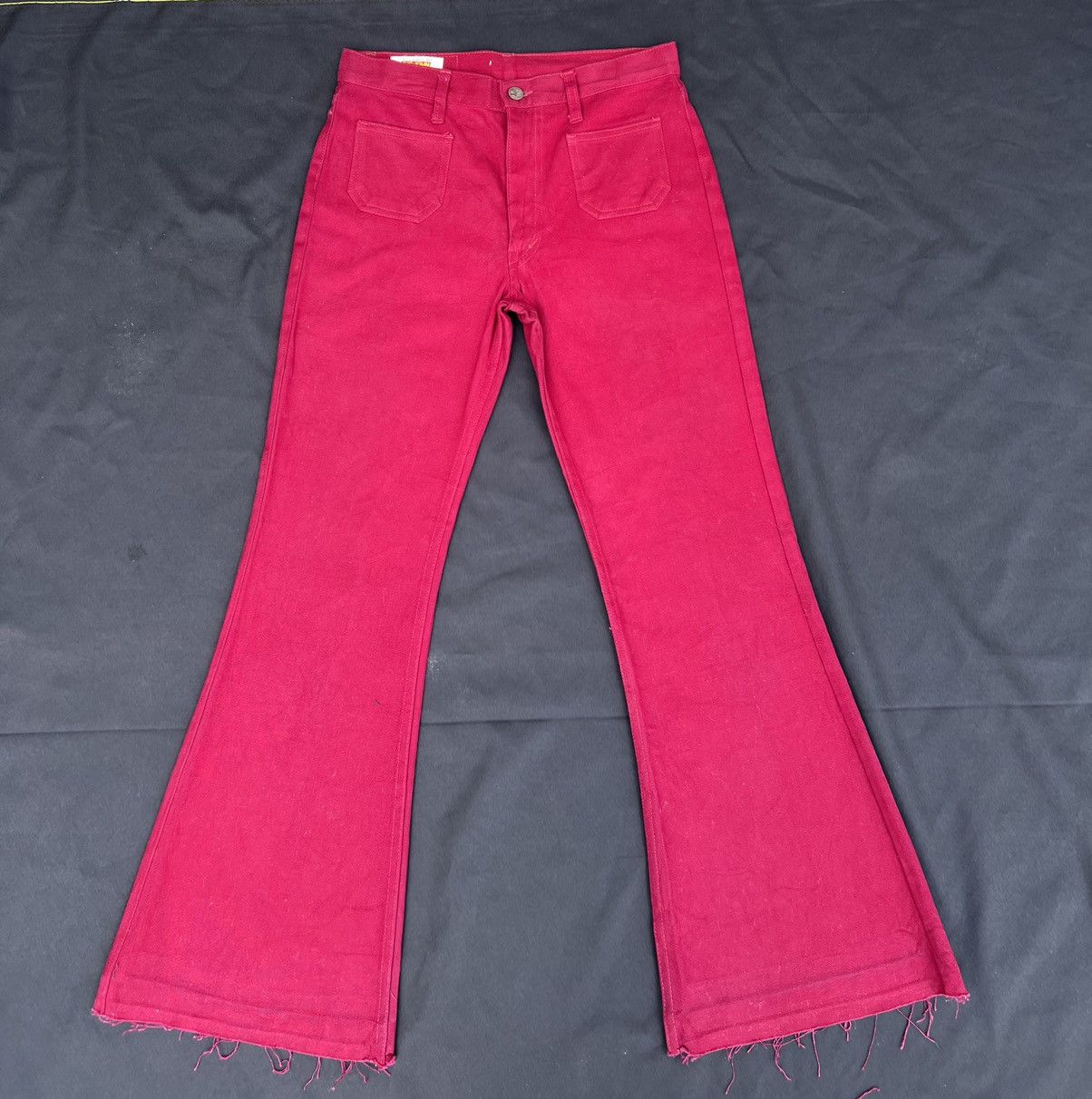 Big John × Vintage VTG 80s Big John Japan Release Hem Cropped Super Flare Jeans Size US 29 - 2 Thumbnail