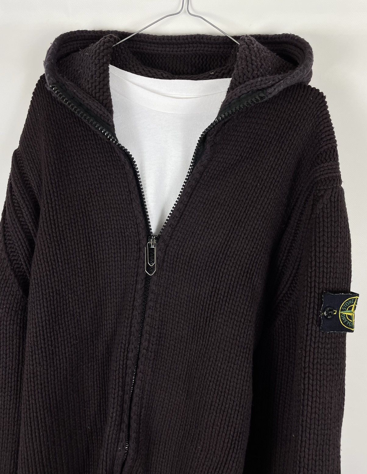 Stone island best sale knit hoodie