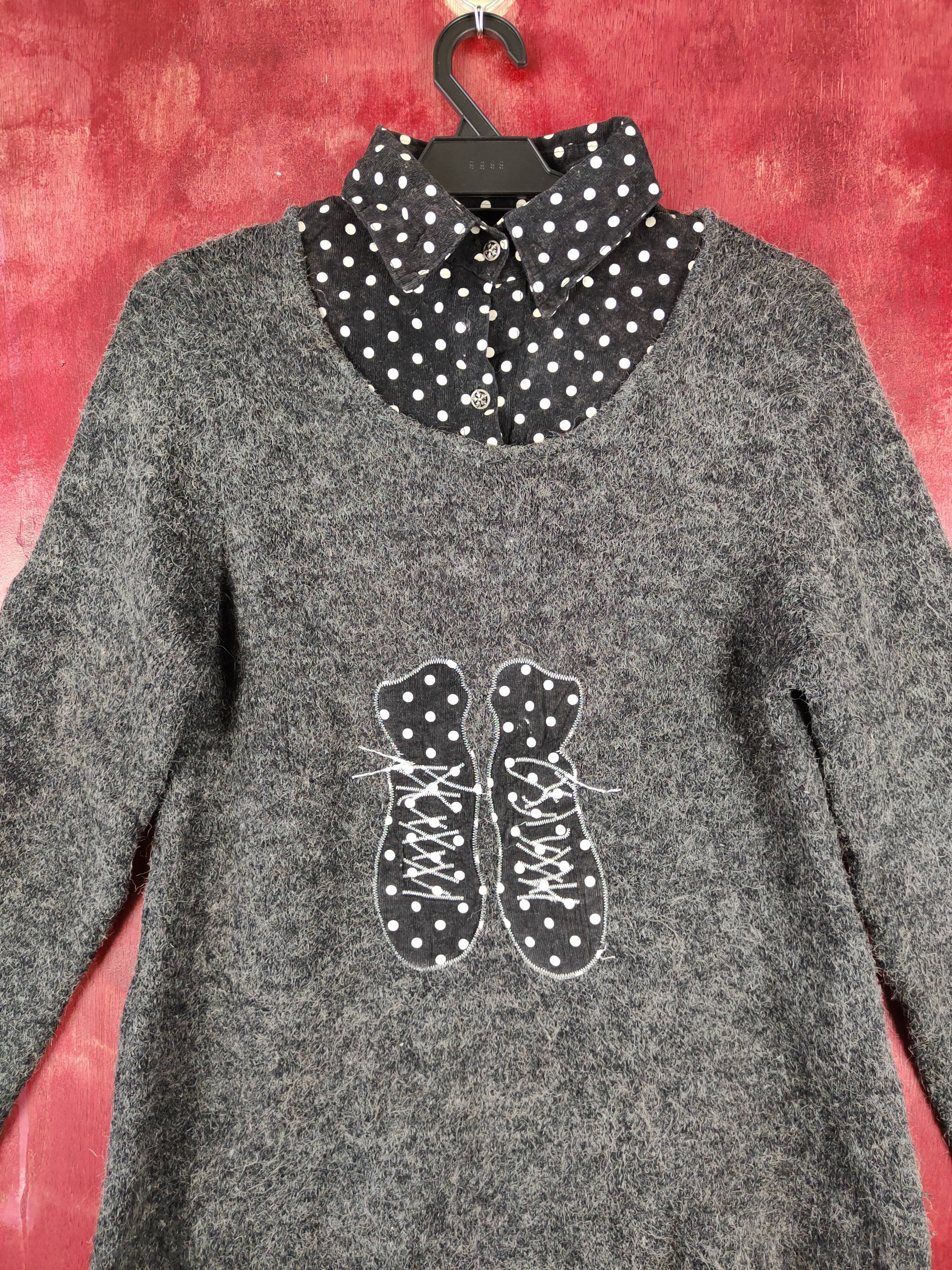 Homespun Knitwear × Japanese Brand K&C japan Black Knitwear blouse #S330 Size S / US 4 / IT 40 - 2 Thumbnail