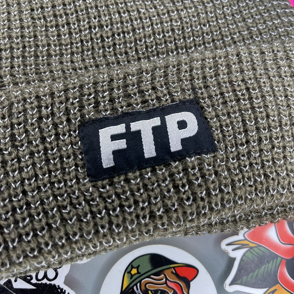 Fuck The Population FTP Reflective Knit Logo Beanie Olive Brand New Size ONE SIZE - 2 Thumbnail