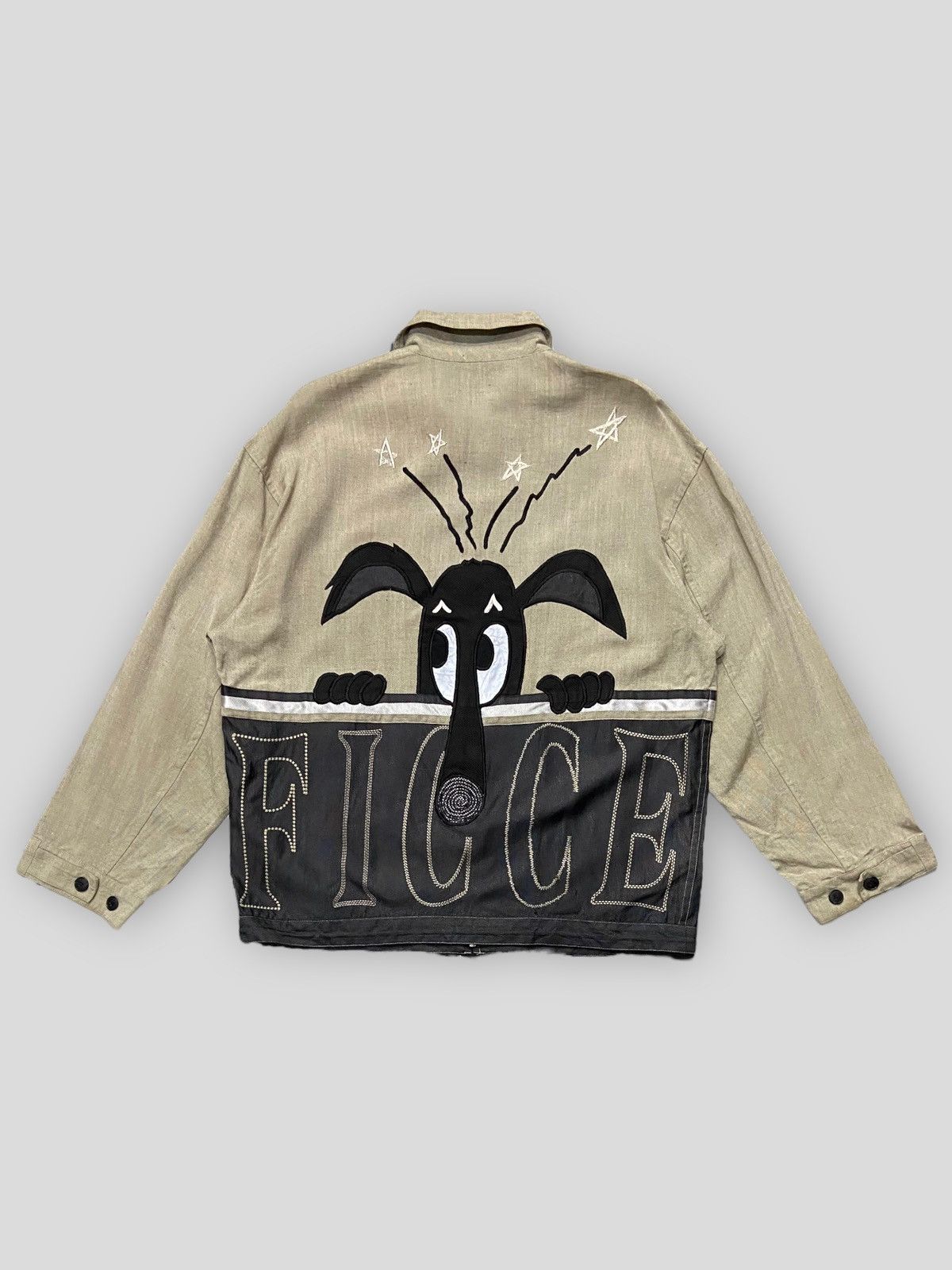 80s Ficce Yoshiyuki Konishi Embroidered Cotton Twill Jacket