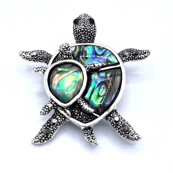 Jewelry Silver Wand Oil Drip Mommy And Baby Sea Turtle Brooch 