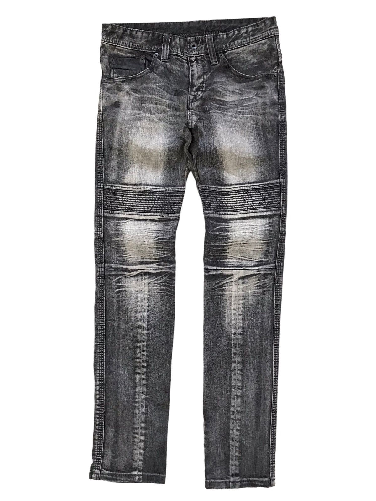 Japanese Brand Japanese BG BIRDGIR Leather Bikers Slim Denim Jeans Size US 30 / EU 46 - 1 Thumbnail