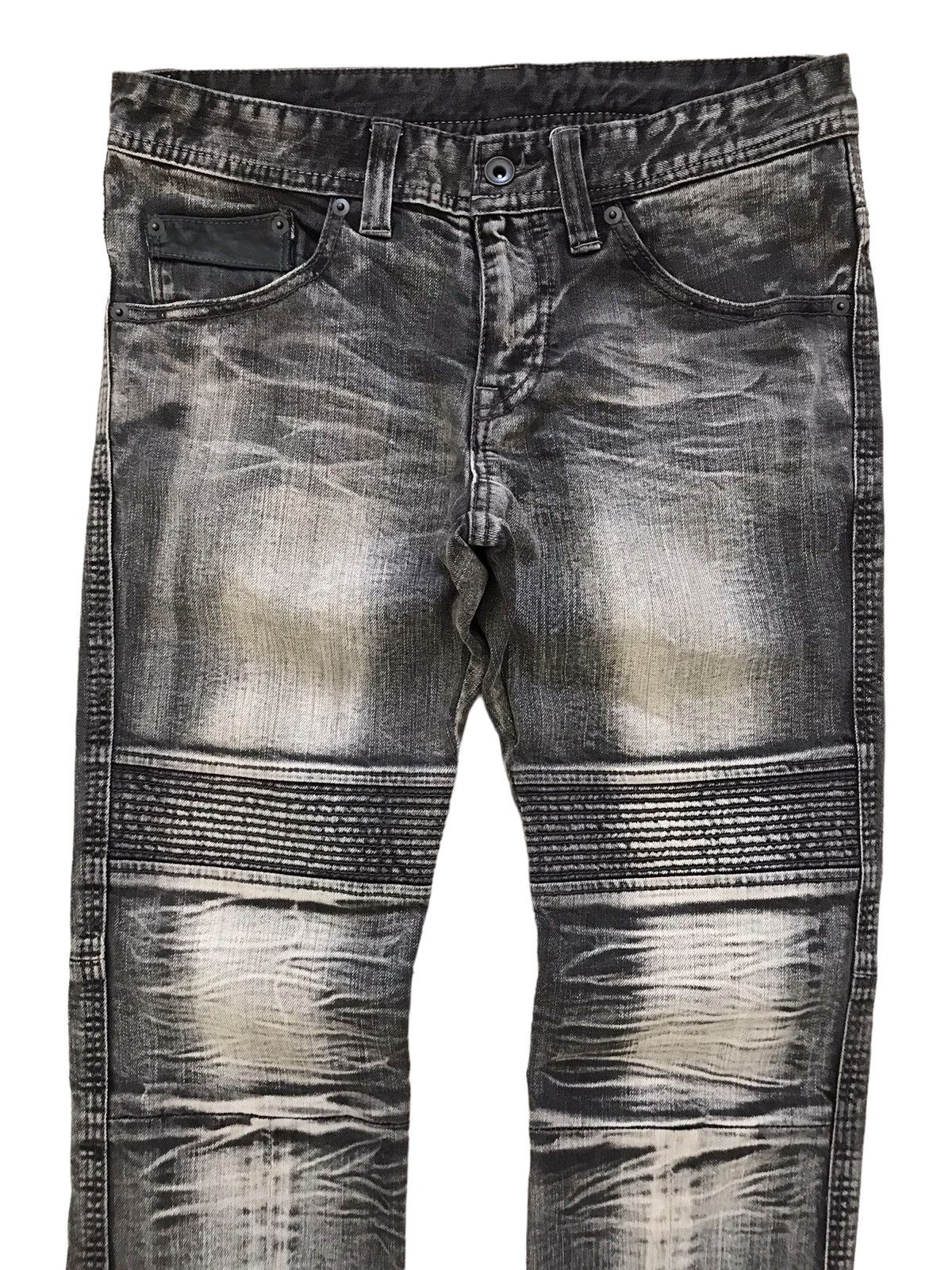 Japanese Brand Japanese BG BIRDGIR Leather Bikers Slim Denim Jeans Size US 30 / EU 46 - 2 Thumbnail