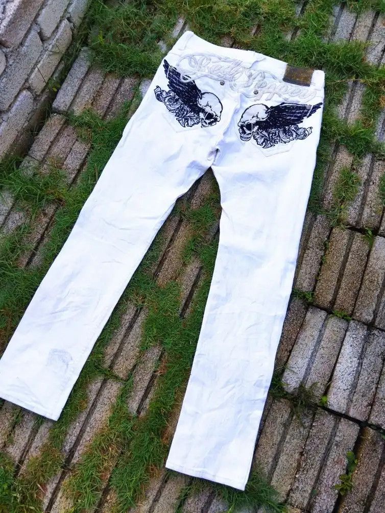 Japanese Brand Vintage Red Pepper Skulls Jeans - Size 30 Size US 30 / EU 46 - 25 Thumbnail