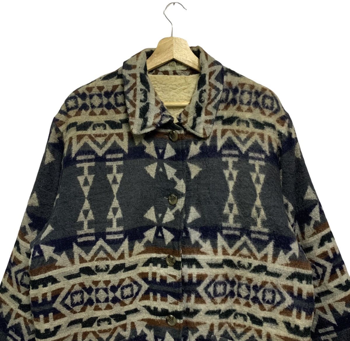Japanese Brand 💥Navajo Native Aztec Wool Button Jacket Size US M / EU 48-50 / 2 - 2 Thumbnail