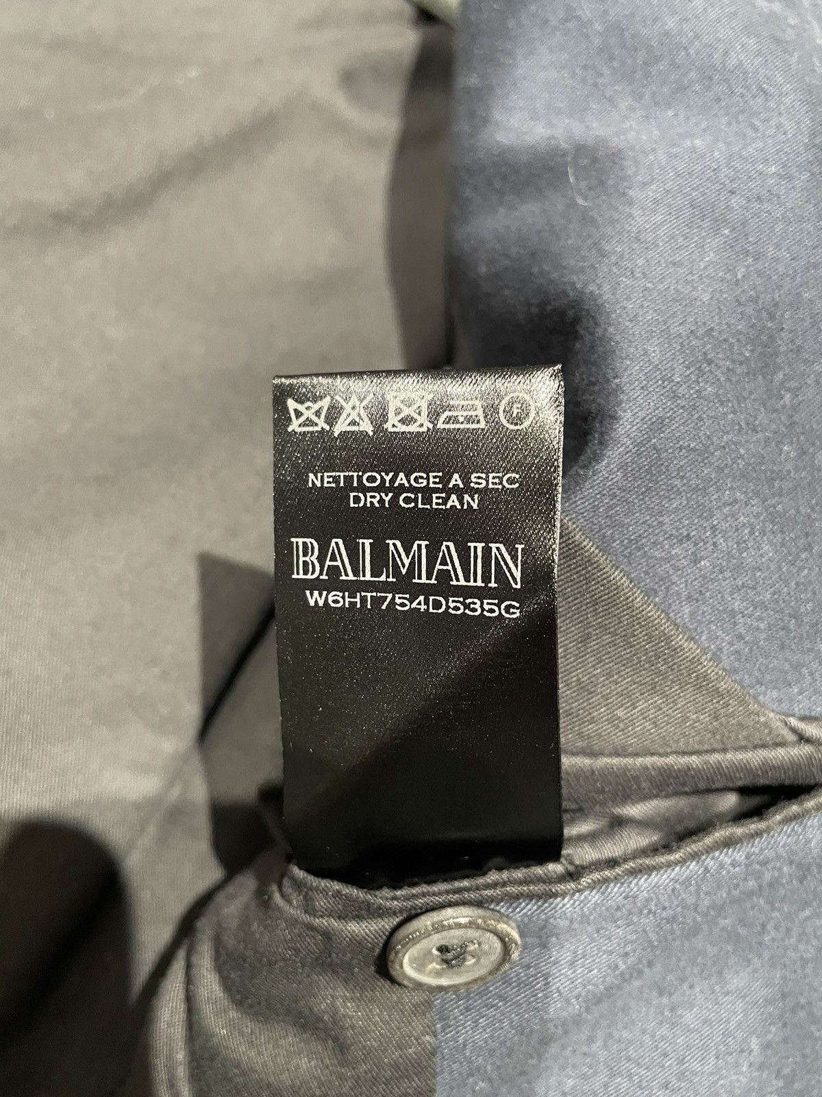 Balmain Balmain Navy Cotton Velvet Military Shawl (Size 52) Size 52R - 6 Thumbnail