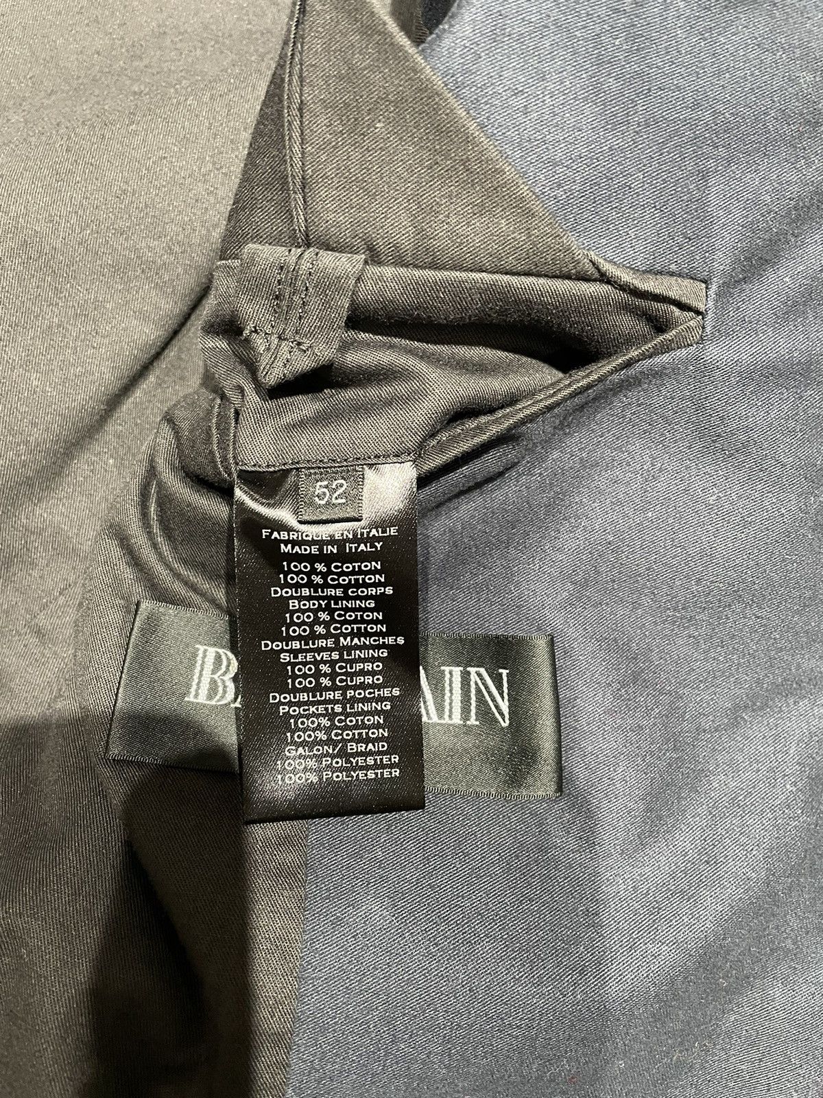 Balmain Balmain Navy Cotton Velvet Military Shawl (Size 52) Size 52R - 5 Thumbnail
