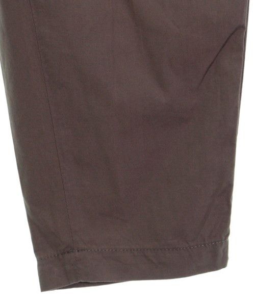 Cropped Pants Beige Plain Cotton Drawcord